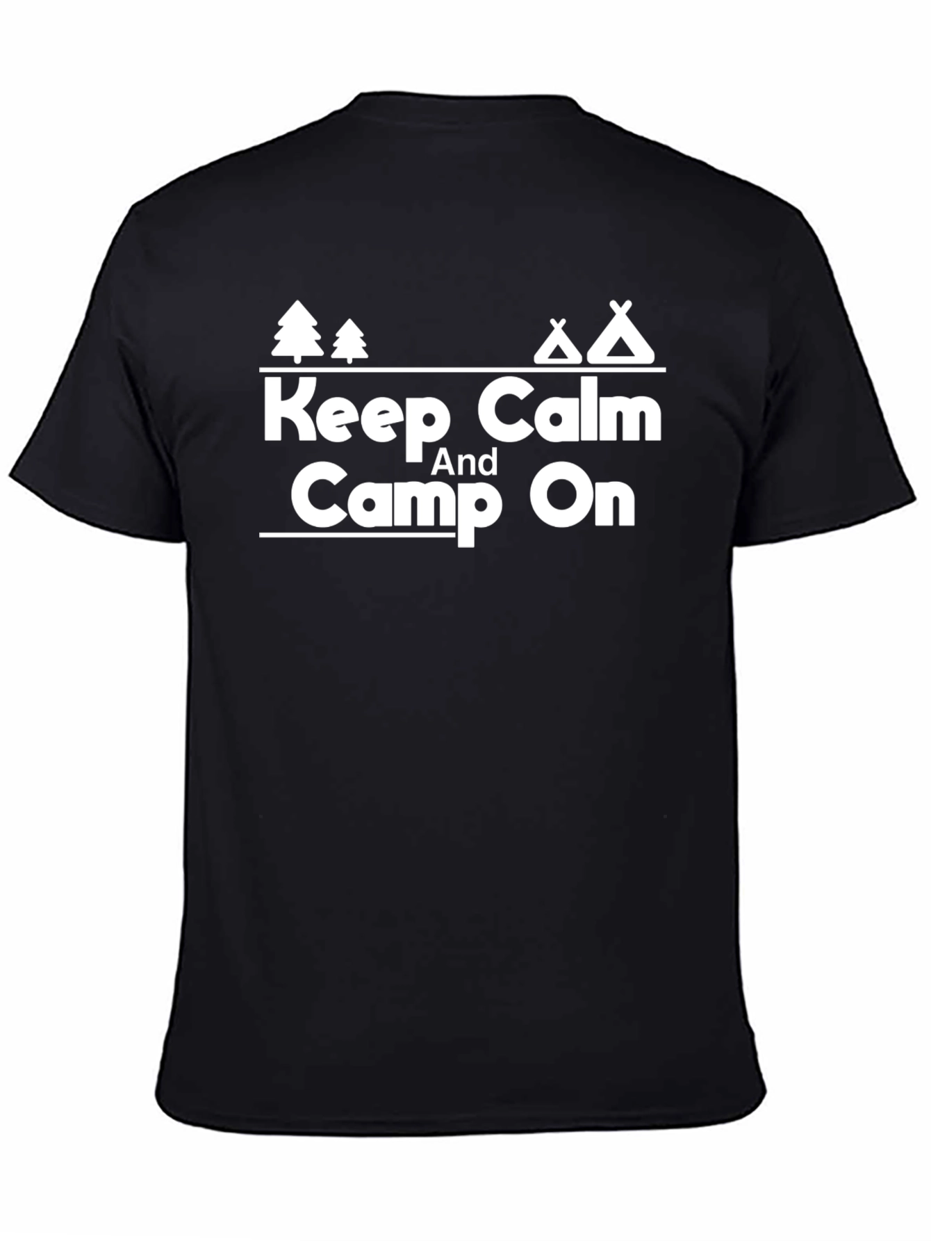Black Keep Calm and Camp On T-Shirt view 4