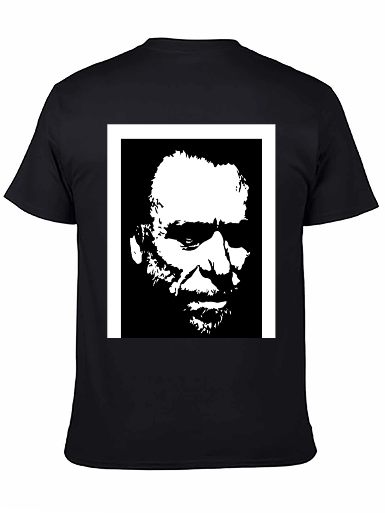 Black Black T-Shirt with Portrait Graphic view 4