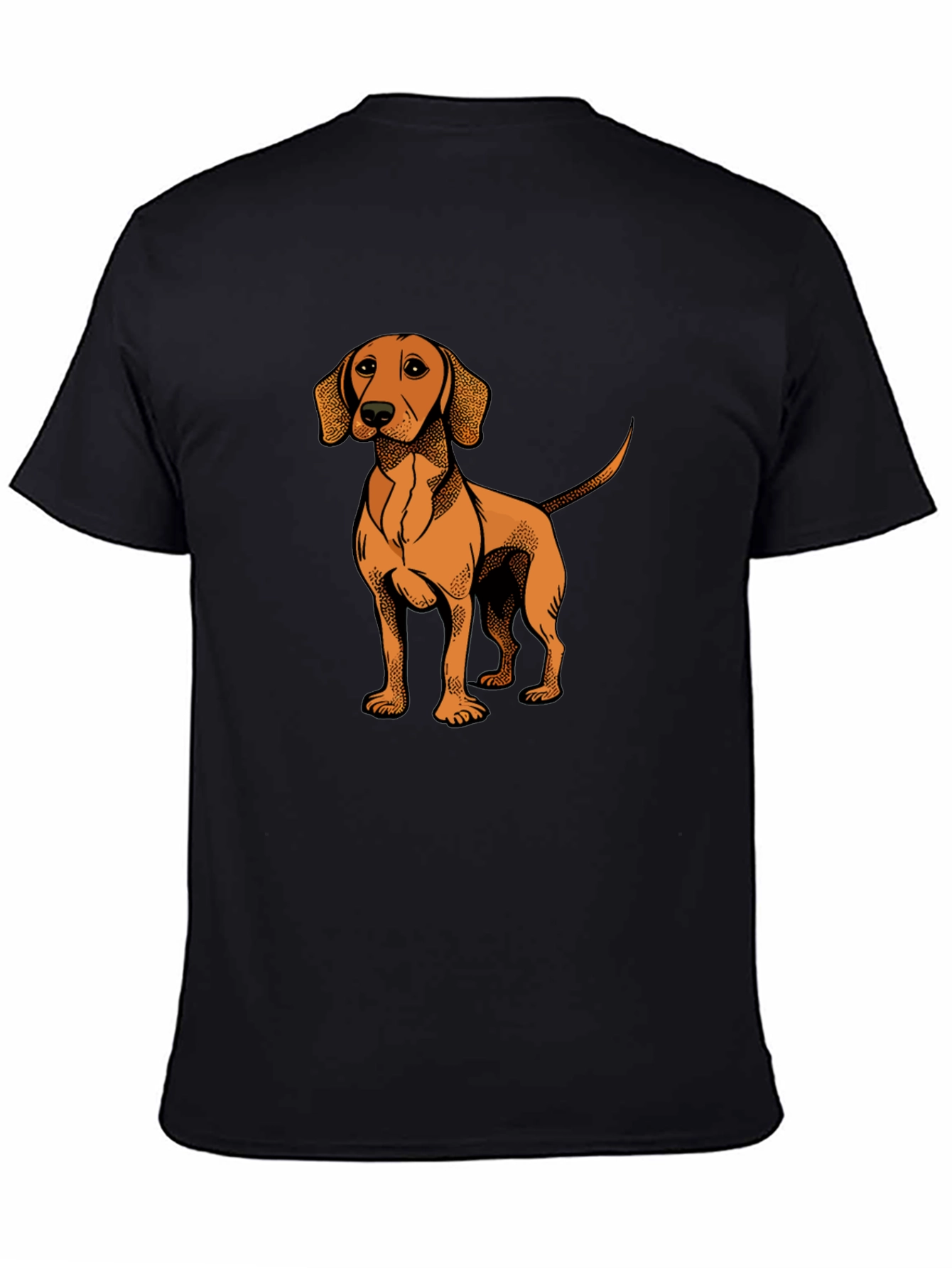 Black Dog Graphic T-Shirt - Men's Black Cotton Tee view 4