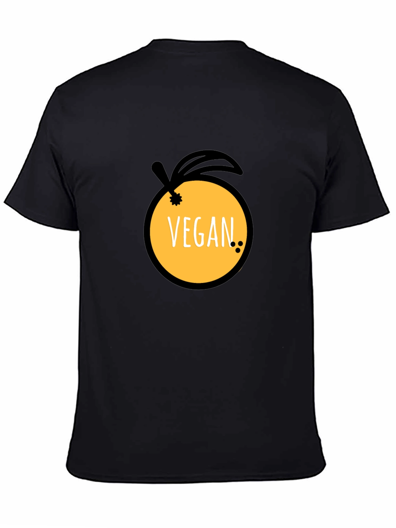 Black Vegan Orange Graphic Tee view 4