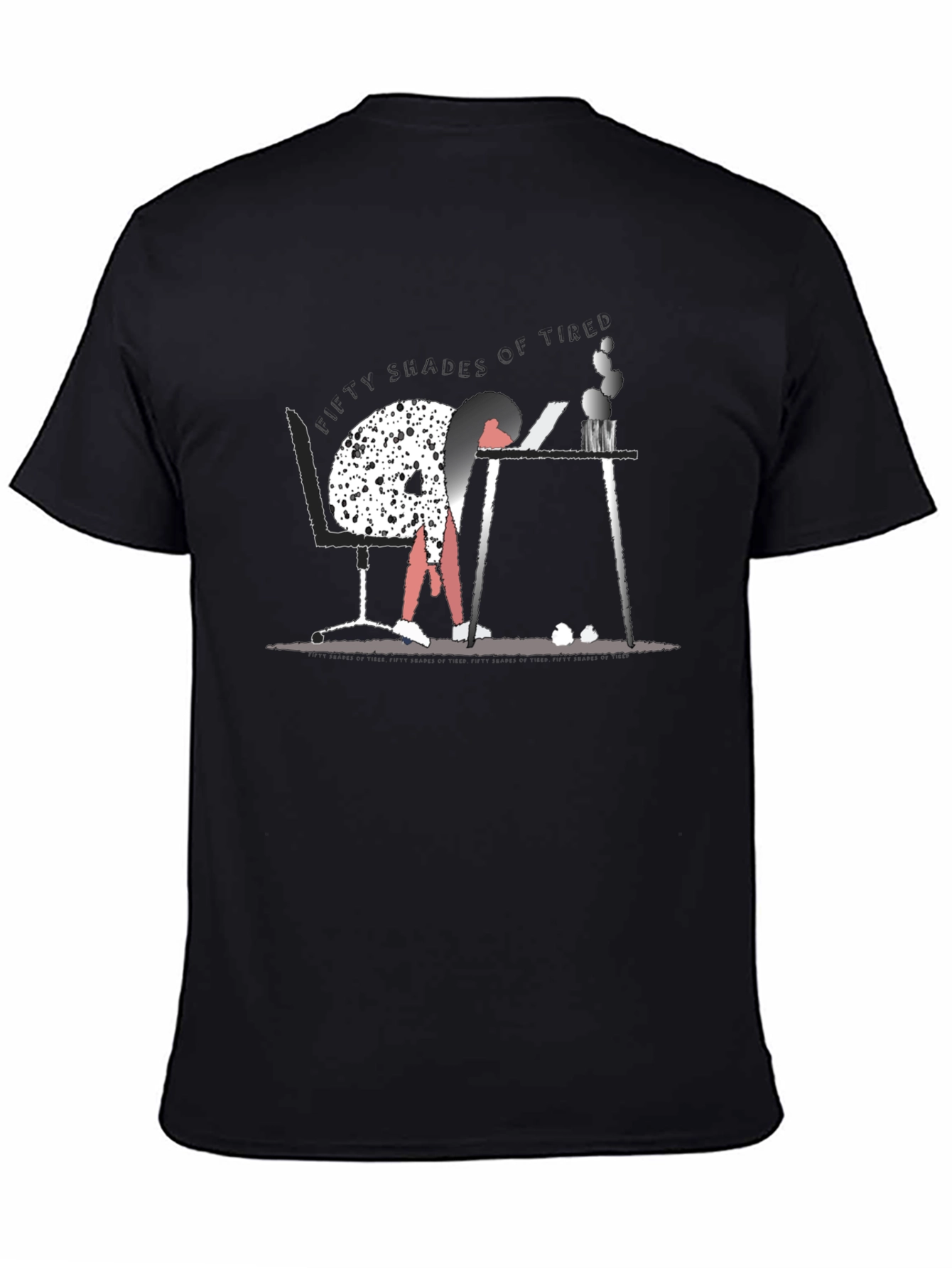 Black Fifty Shades of Tired Graphic T-Shirt - Black view 4