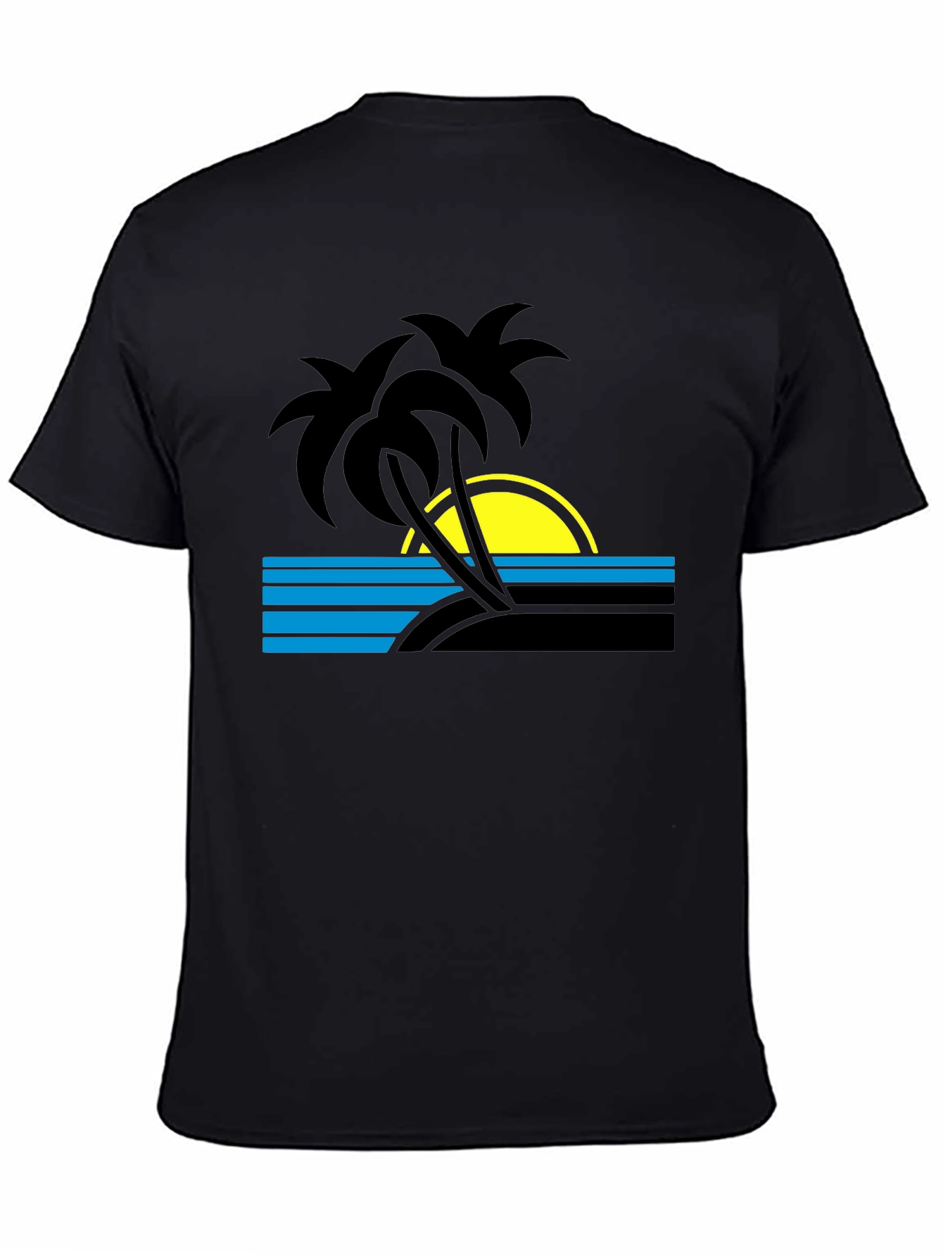 Black Retro Beach T-Shirt view 4