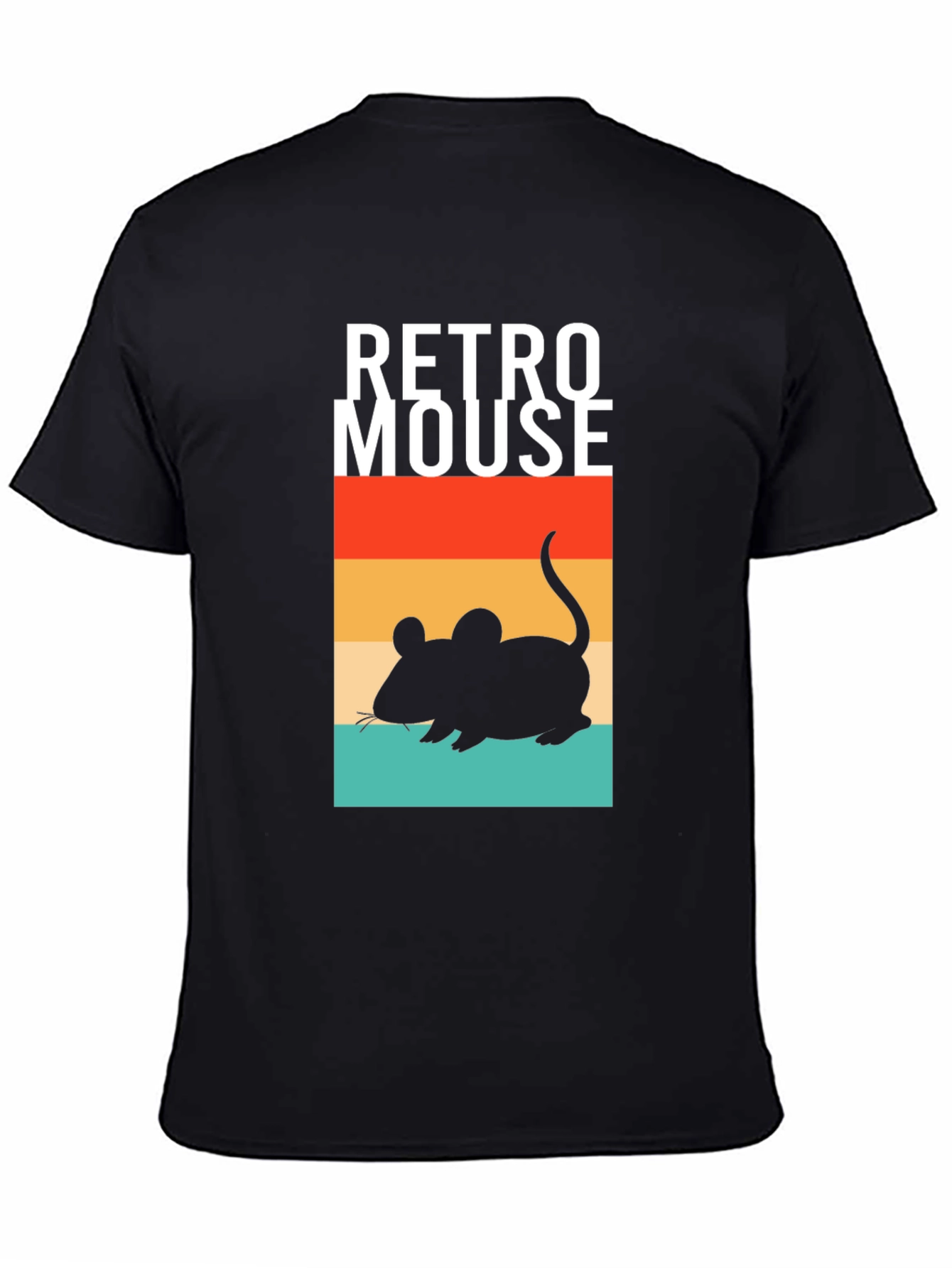 Black Retro Mouse Graphic T-Shirt - Vintage Style Black Tee view 4