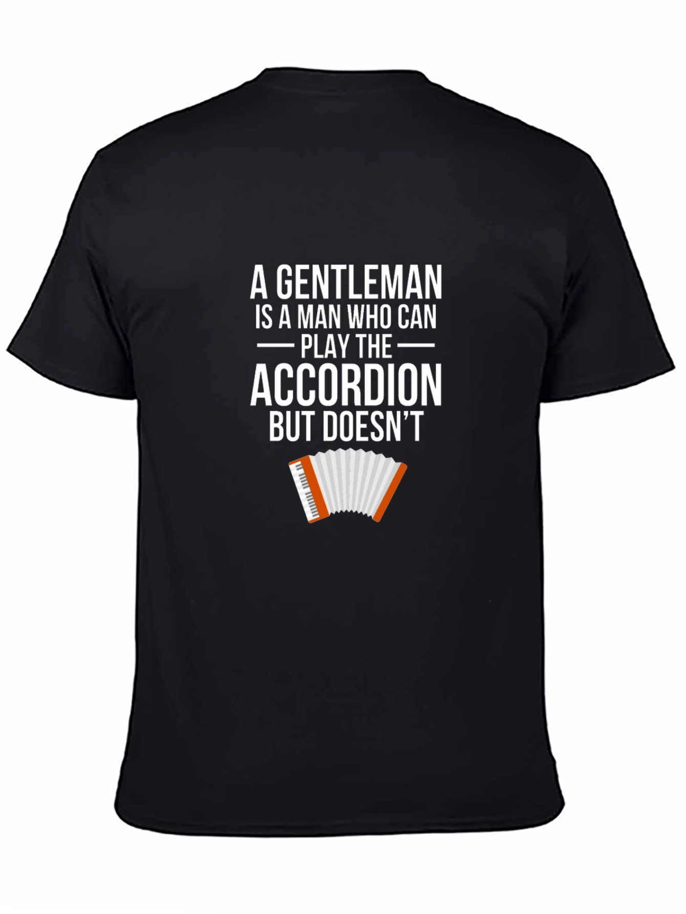 Black Gentleman Accordion T-Shirt - Humorous Musician Tee view 4