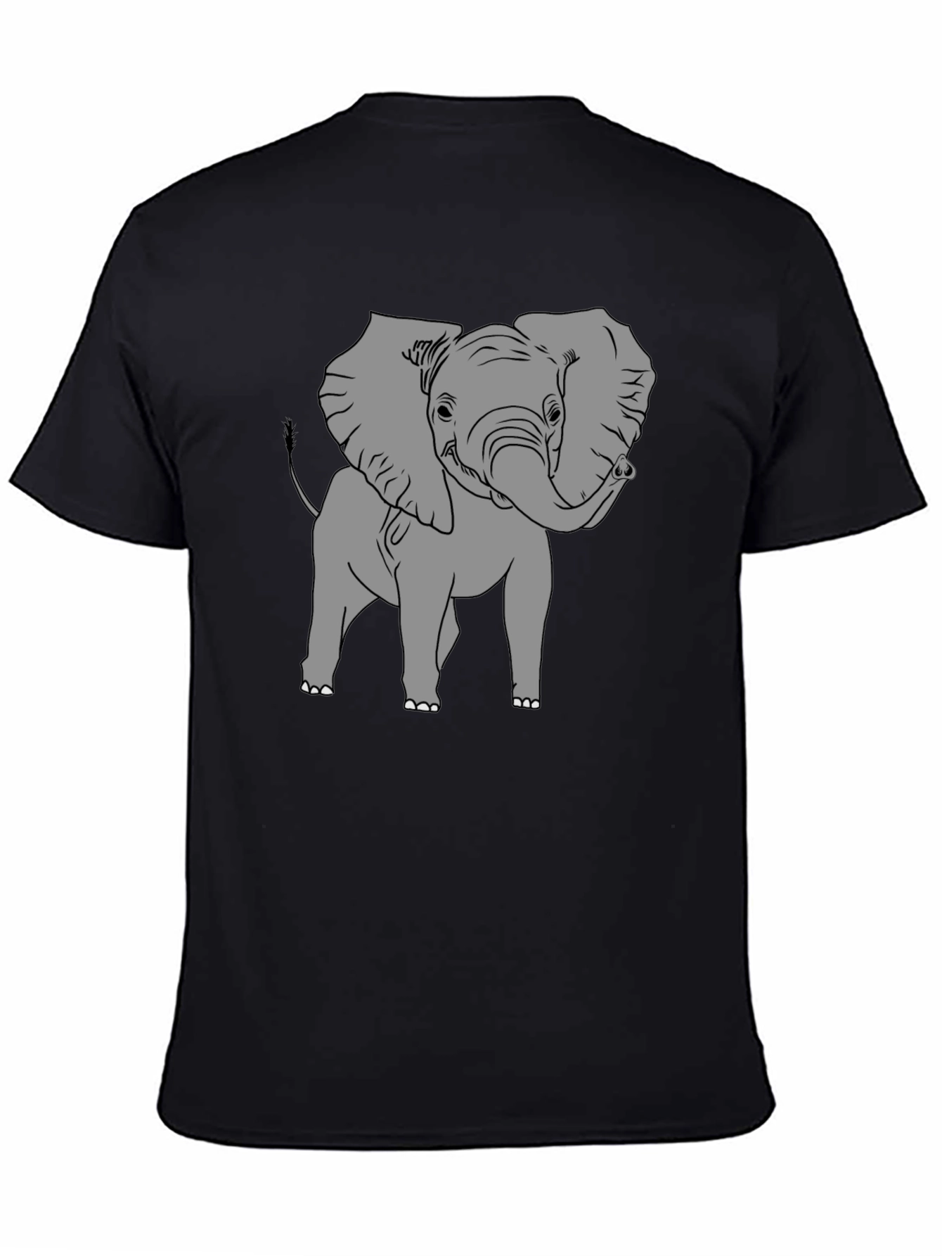Black Elephant Graphic T-Shirt - Black Cotton Tee view 4