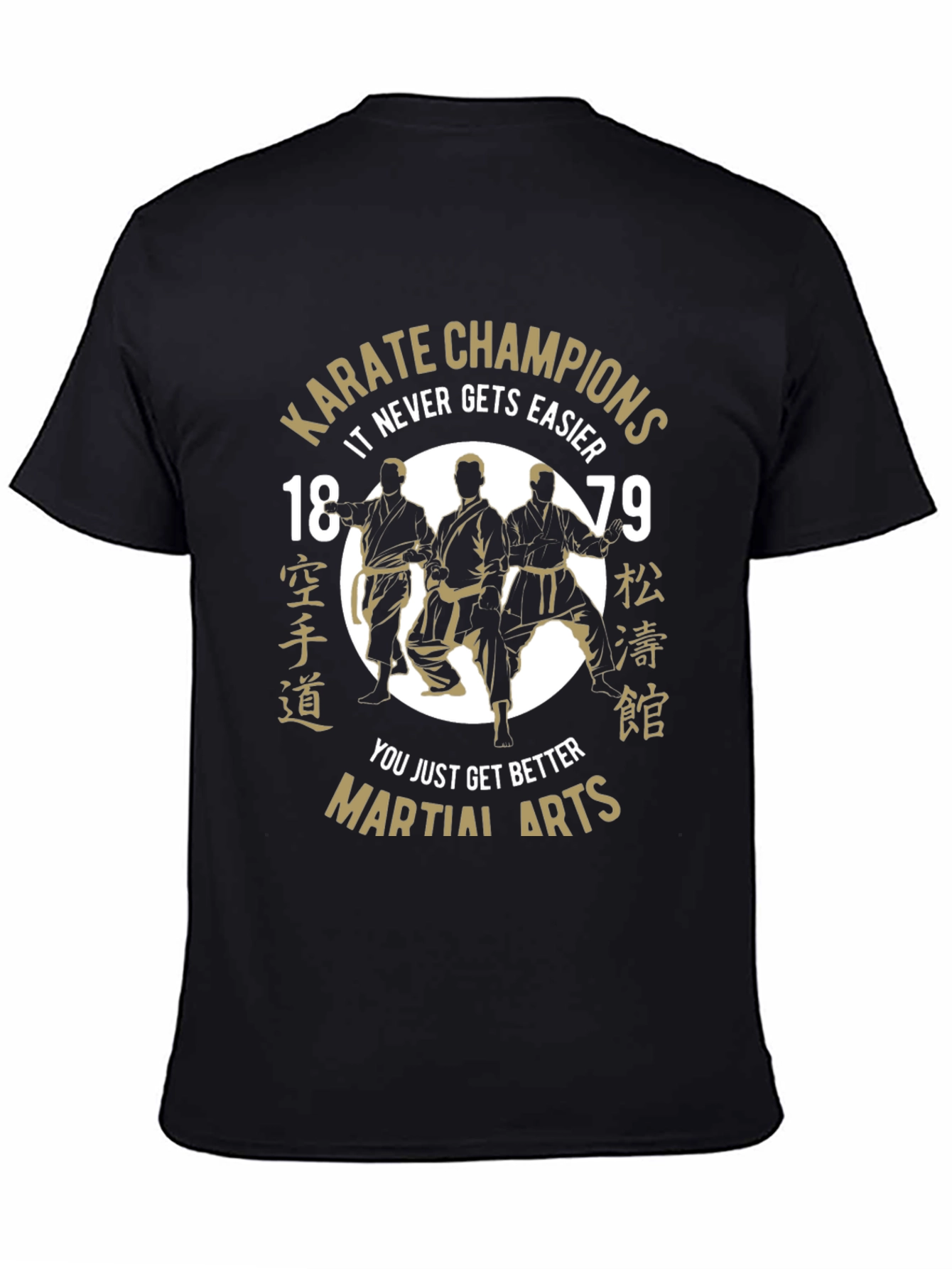 Black Karate Champions Martial Arts Graphic T-Shirt view 4