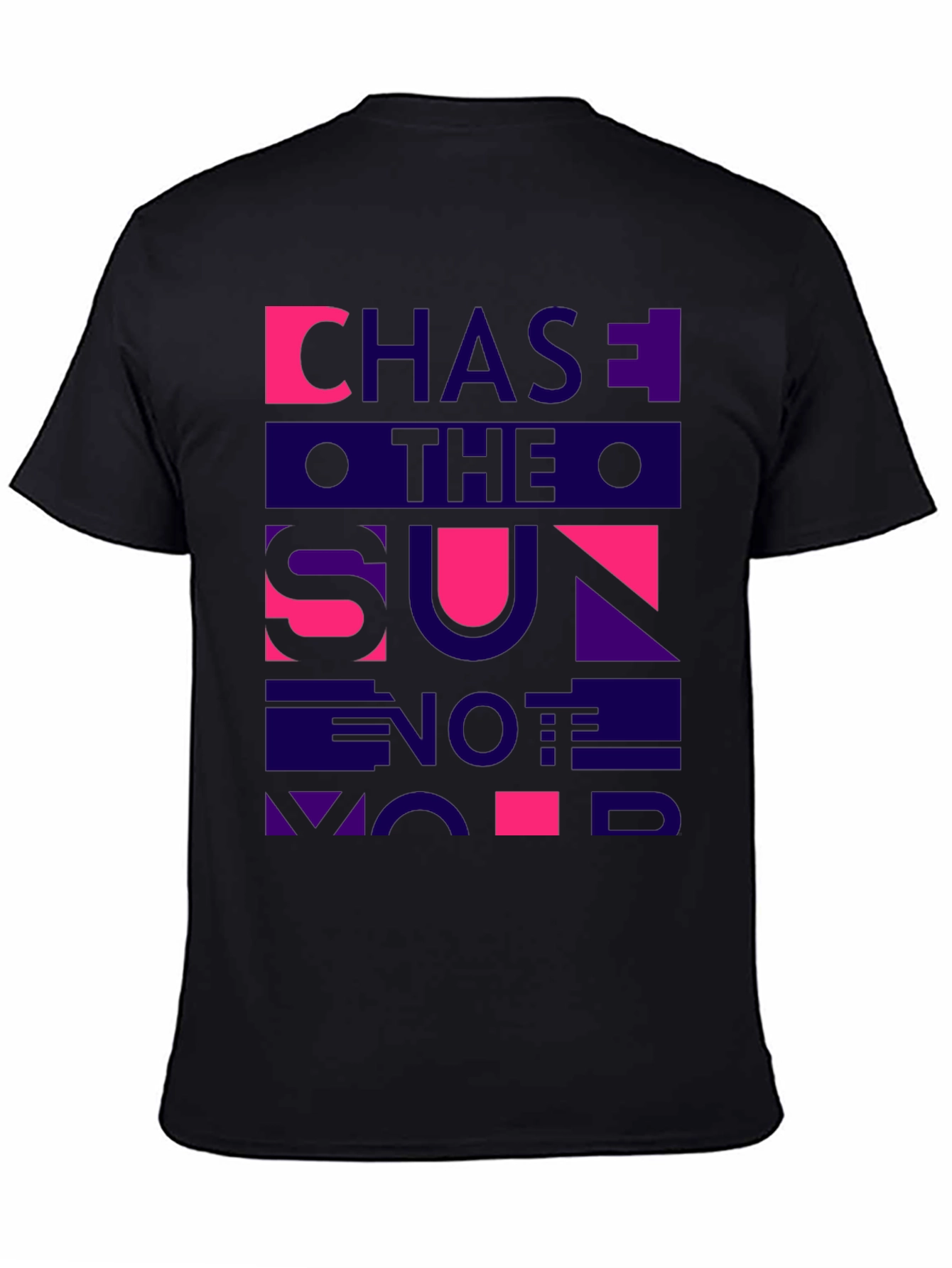 Black Chase The Sun Graphic Tee - Black Cotton Casual T-Shirt view 4