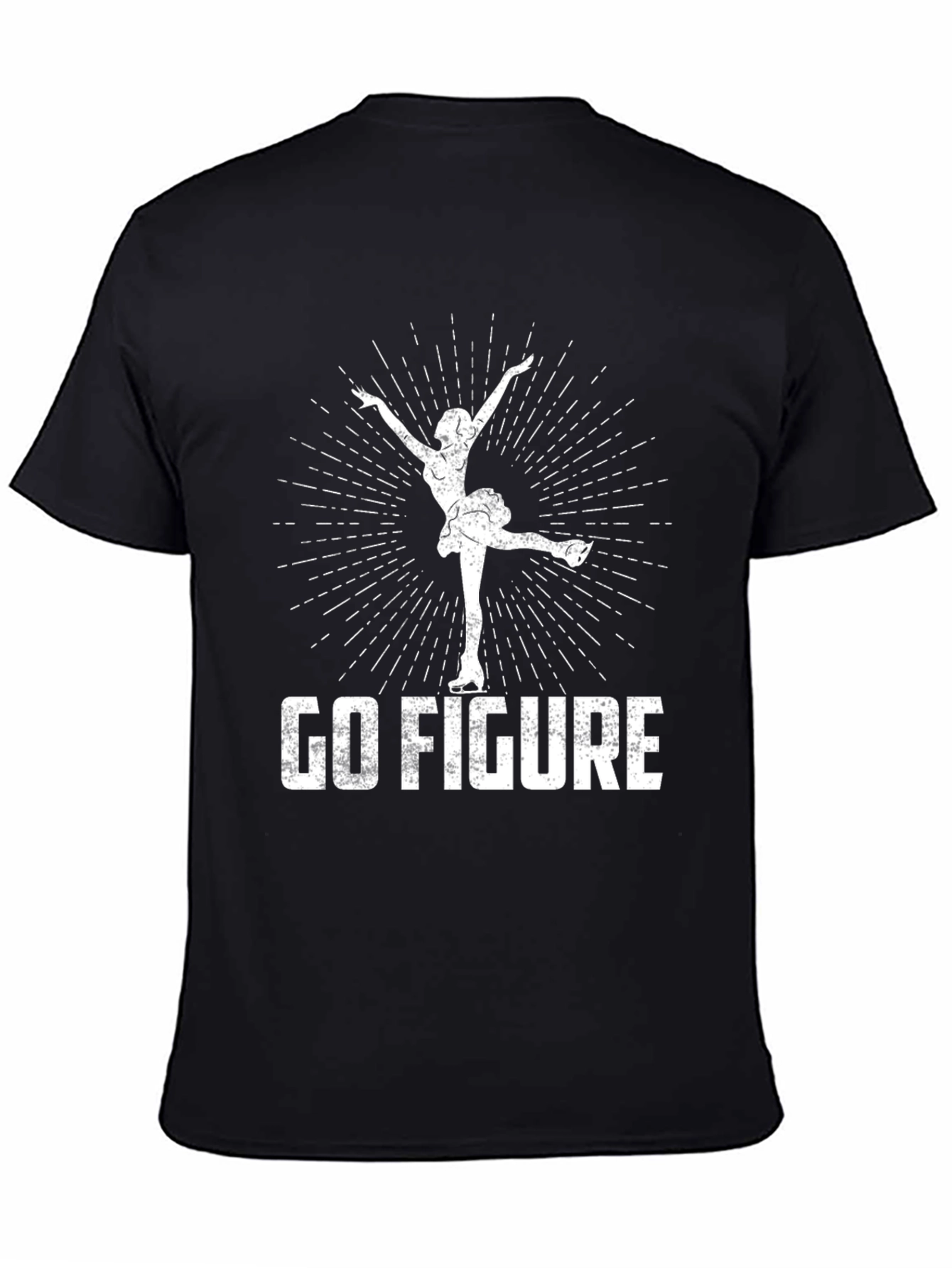 Black Go Figure T-Shirt - Ice Skating Design view 4