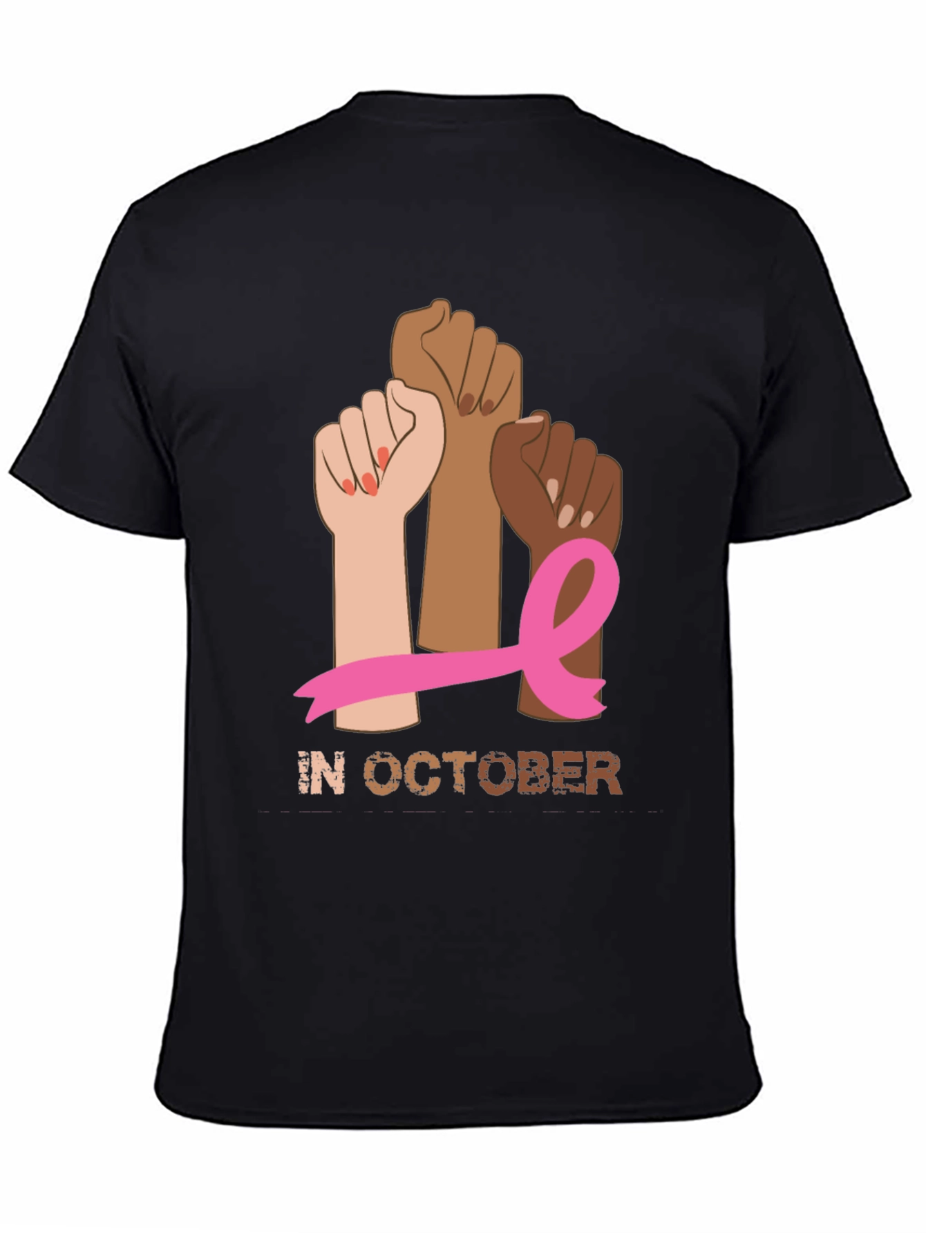 Black Breast Cancer Awareness Month T-Shirt view 4
