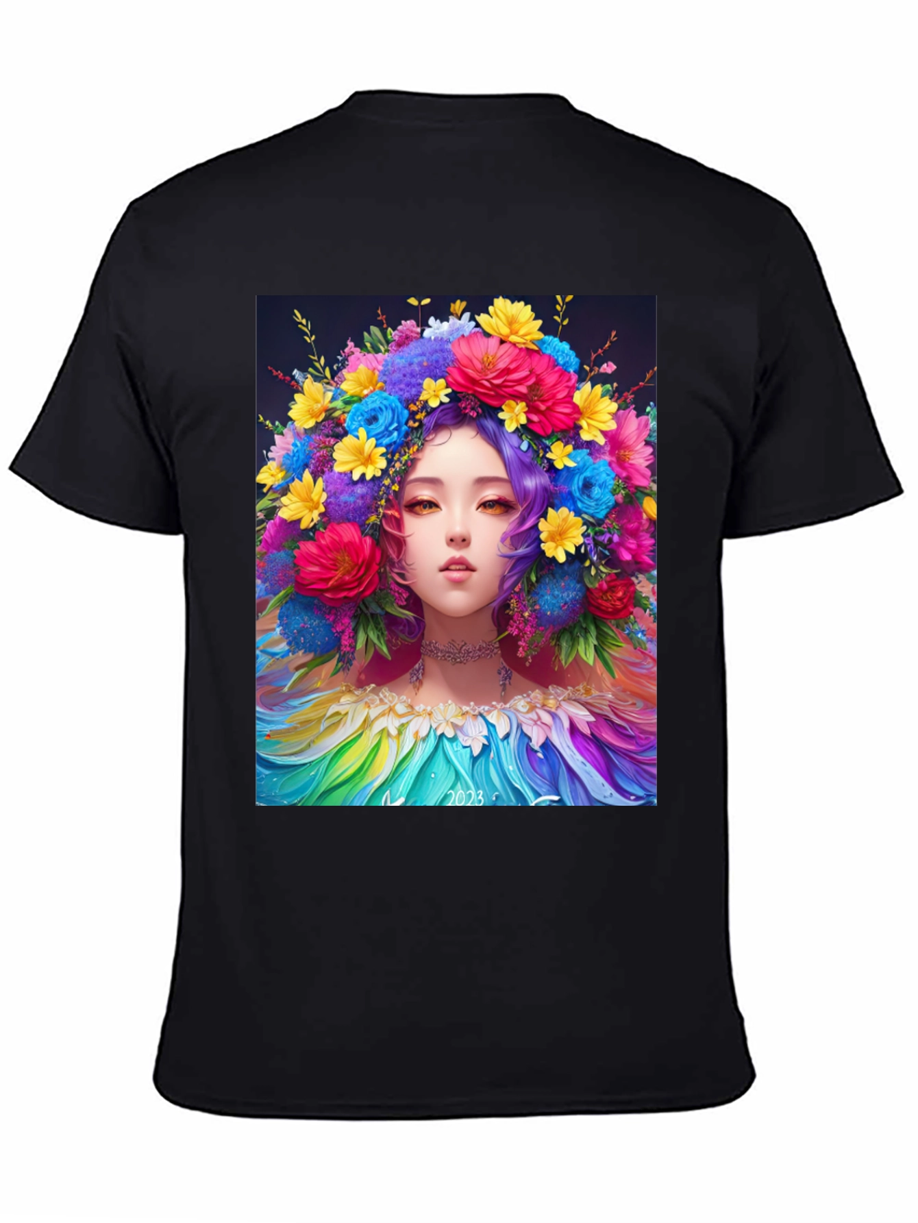 Floral Crown Girl Graphic Tee - 4