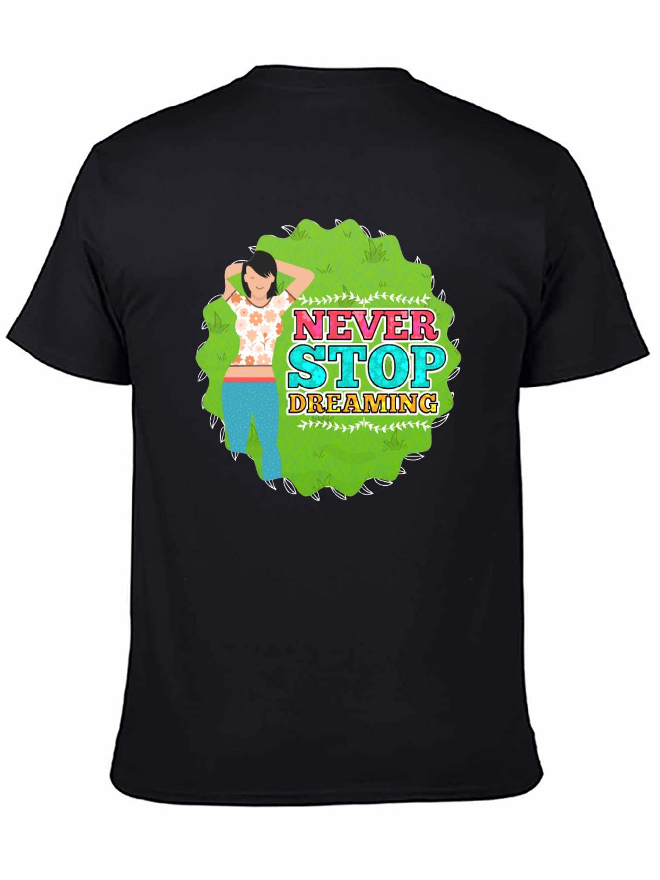 Black Never Stop Dreaming Graphic Tee view 4