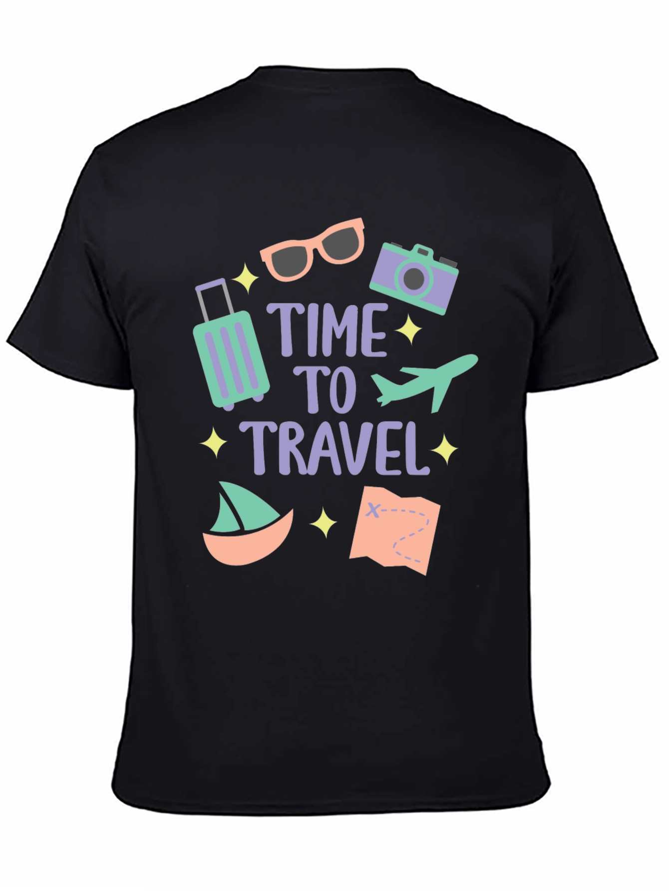 Black Time to Travel T-Shirt view 4