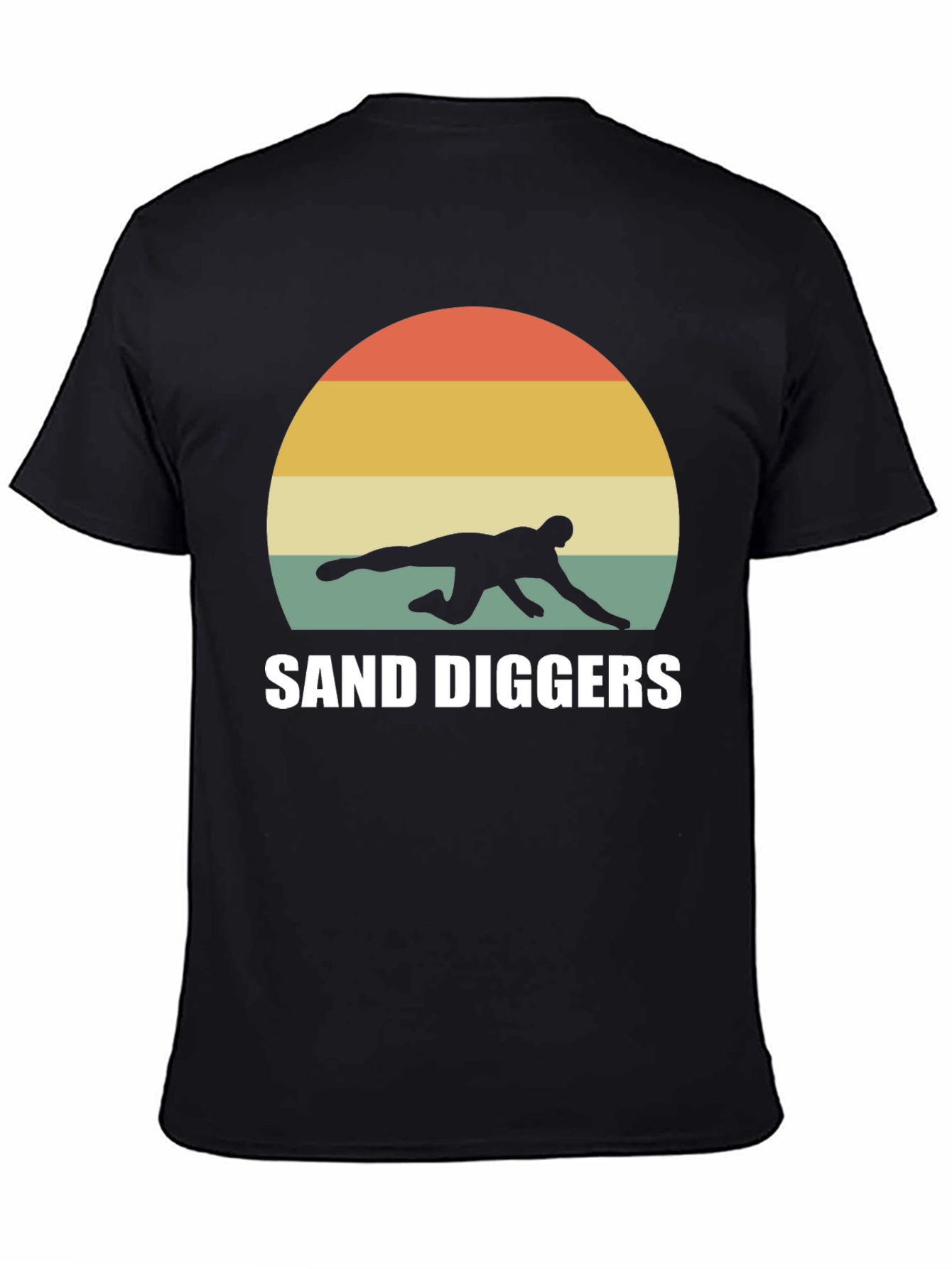 Black Retro Sand Diggers T-Shirt - Beach Volleyball Tee view 4