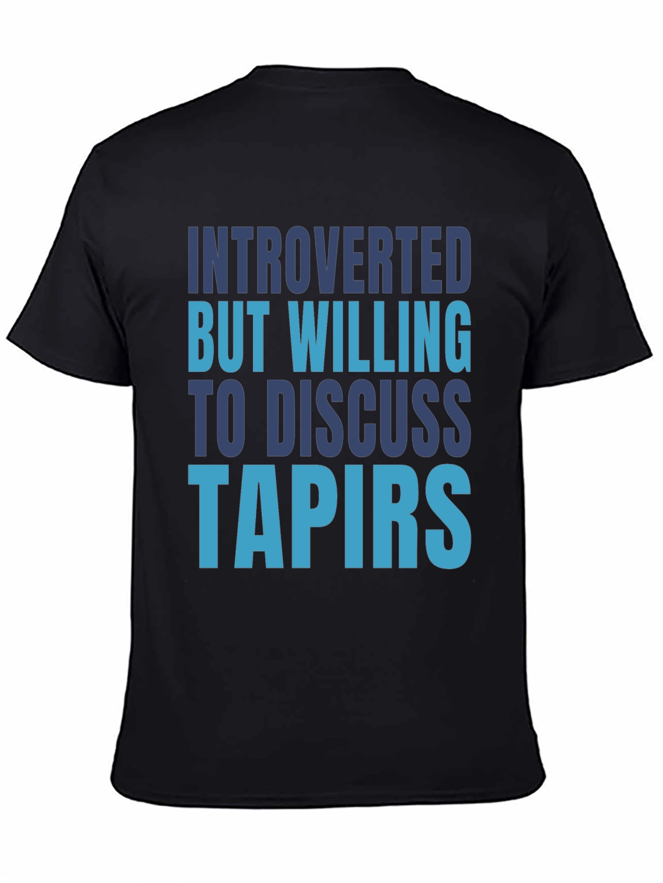 Black Introverted Tapir Lover T-Shirt view 4