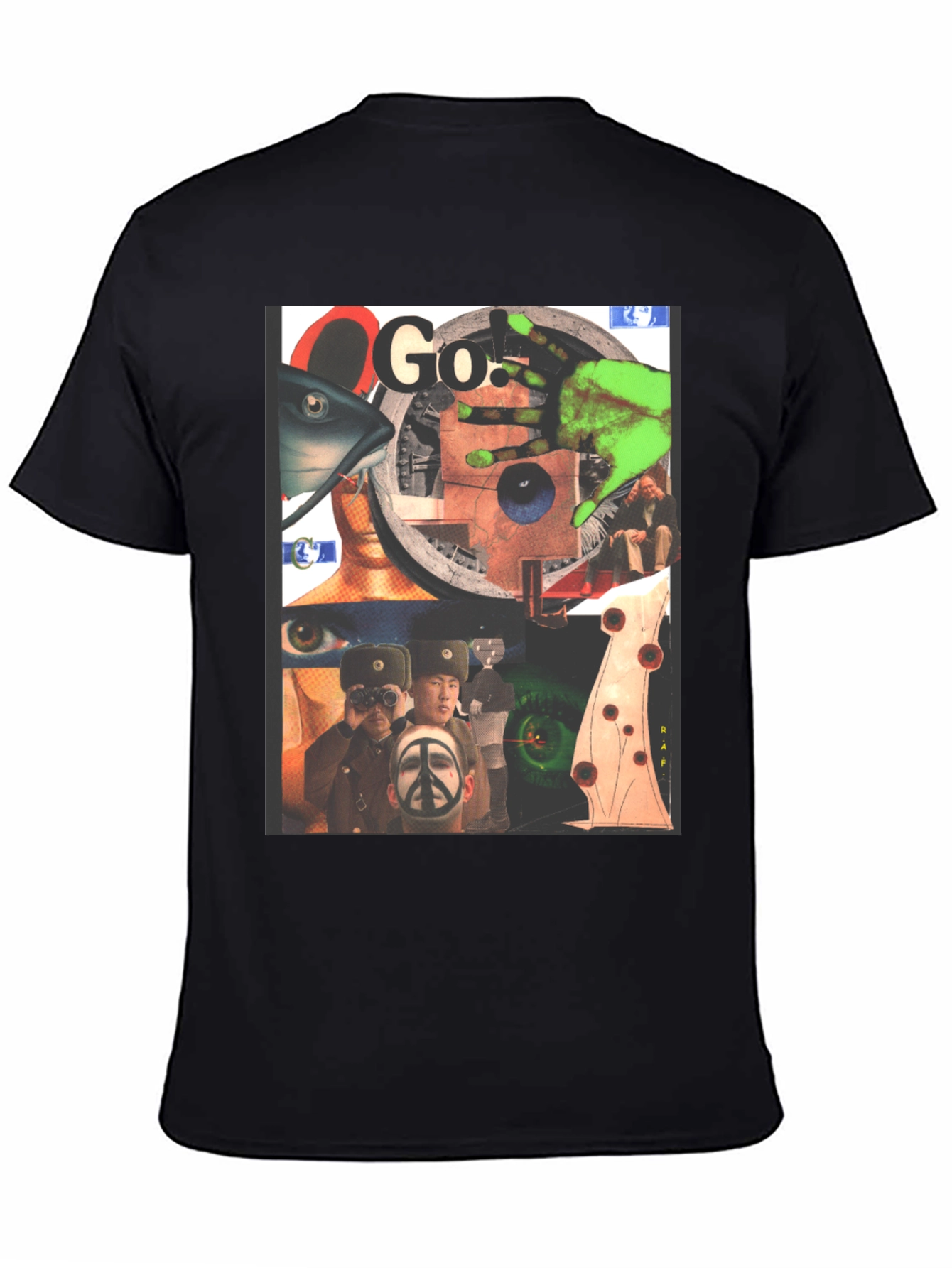 Black Graphic Print Black T-Shirt view 4