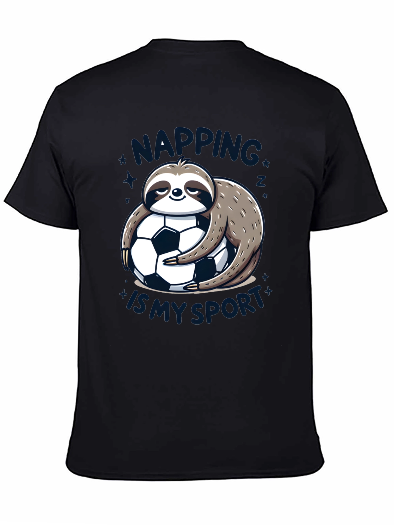 Black Napping is My Sport Sloth T-Shirt view 4