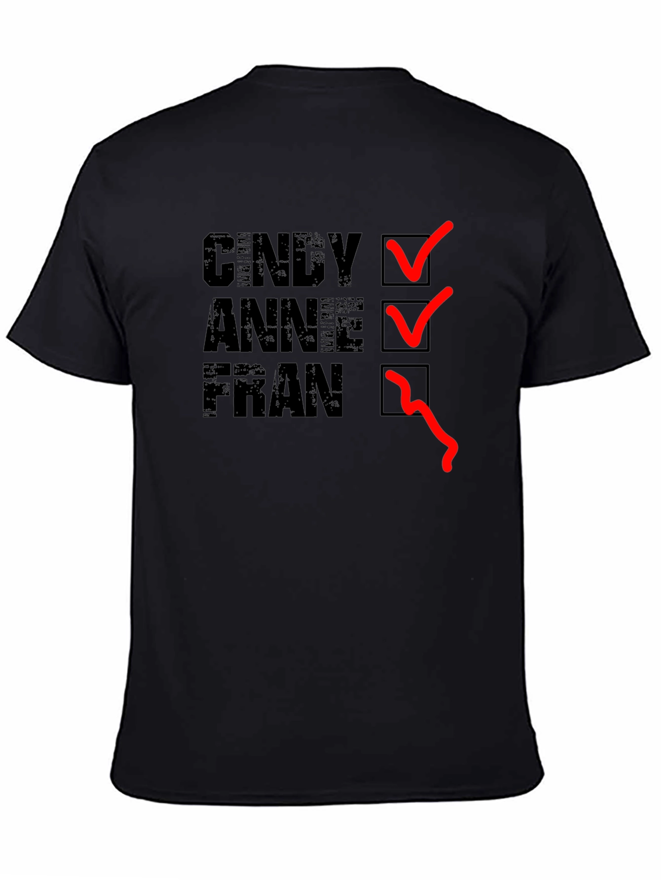 Black Cindy Anne Fran T-Shirt - Black Graphic Tee view 4