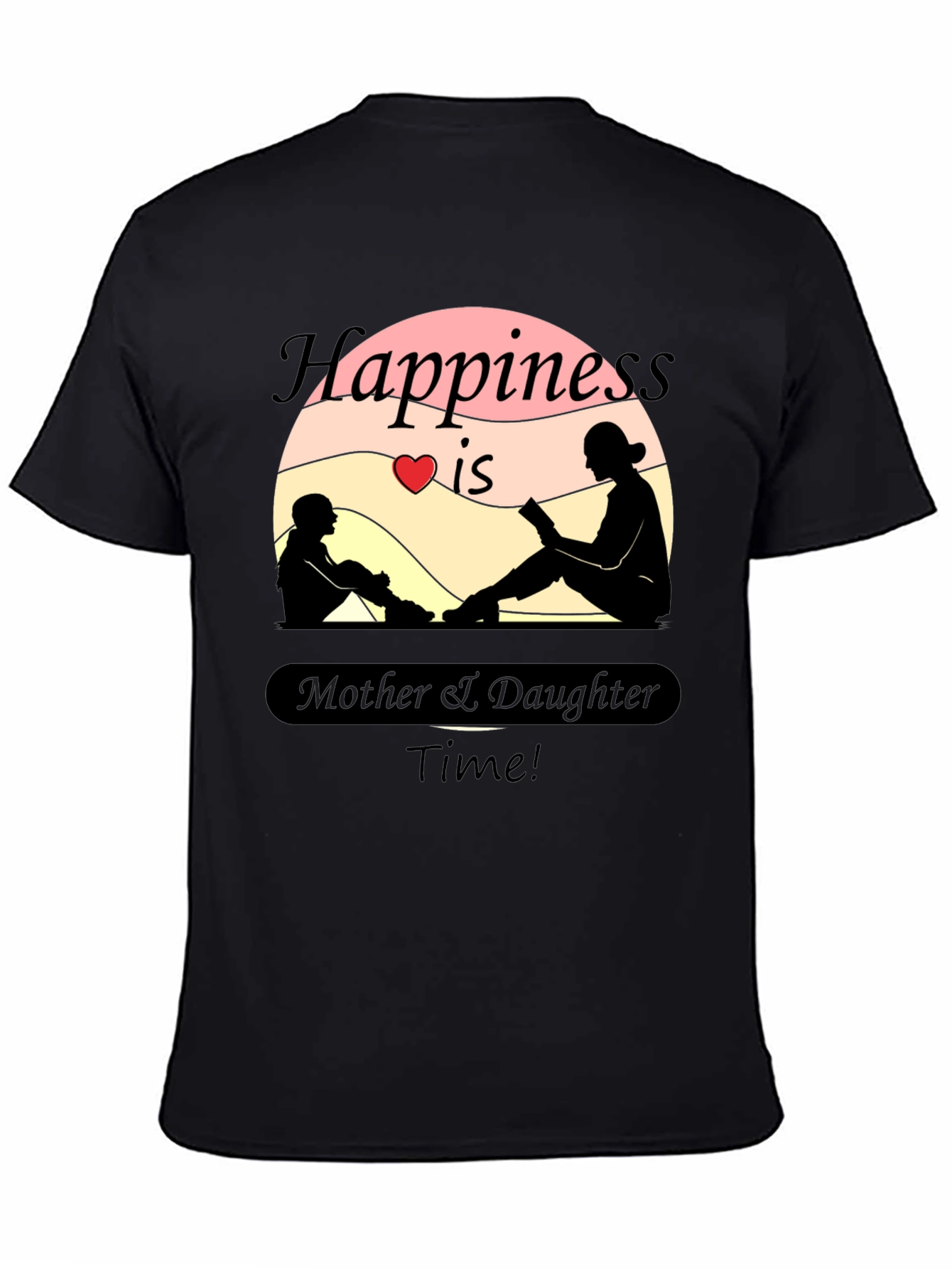 Black Mother & Daughter Time T-Shirt - Black Graphic Tee view 4