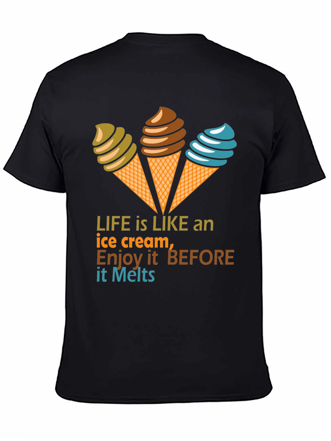 Black Life Is Like an Ice Cream Graphic T-Shirt view 4