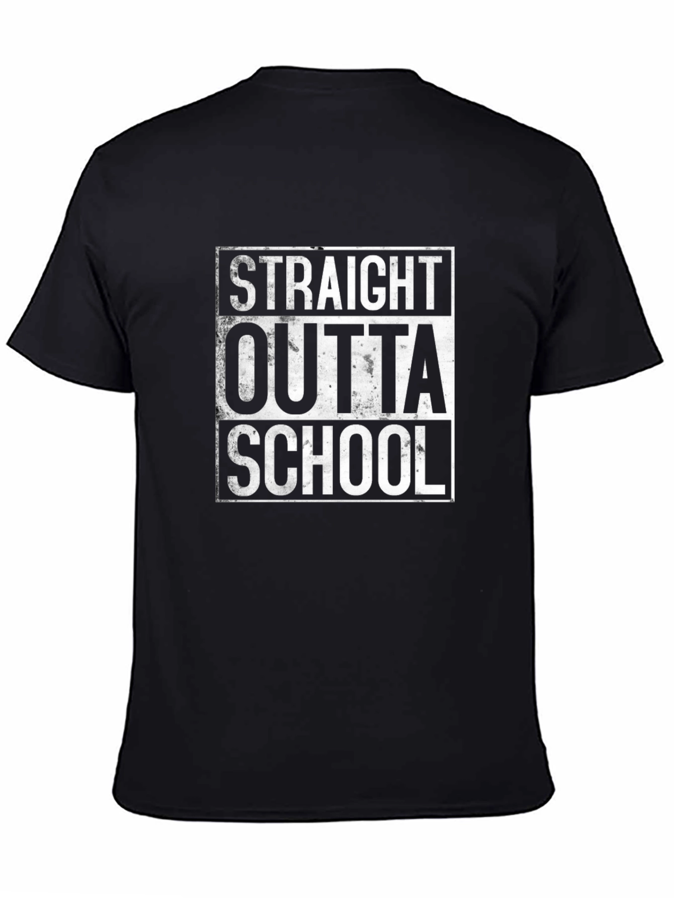 Black Straight Outta School T-Shirt - Graduation Gift view 4