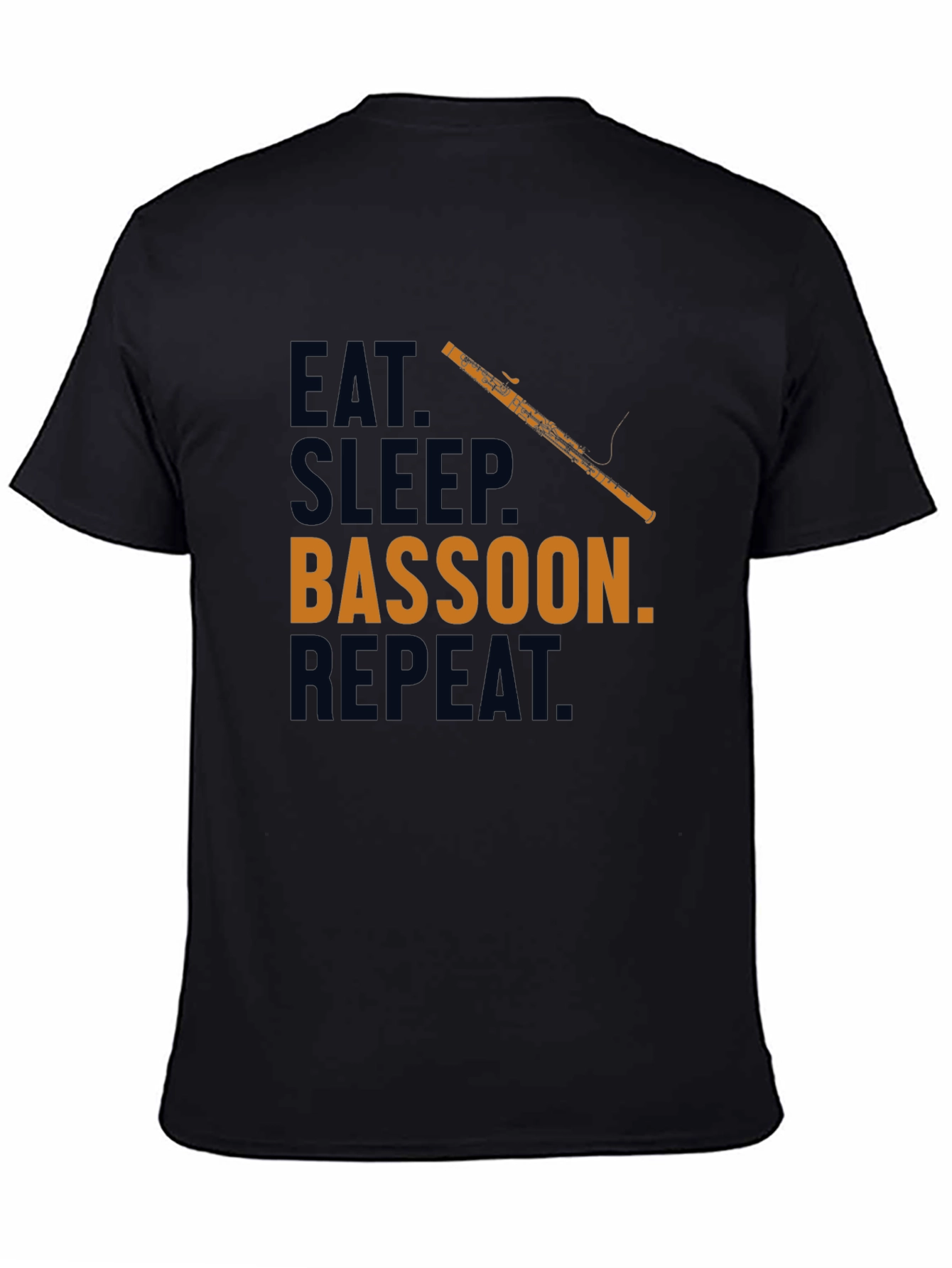 Black Eat Sleep Bassoon Repeat T-Shirt Funny Musician Tee view 4