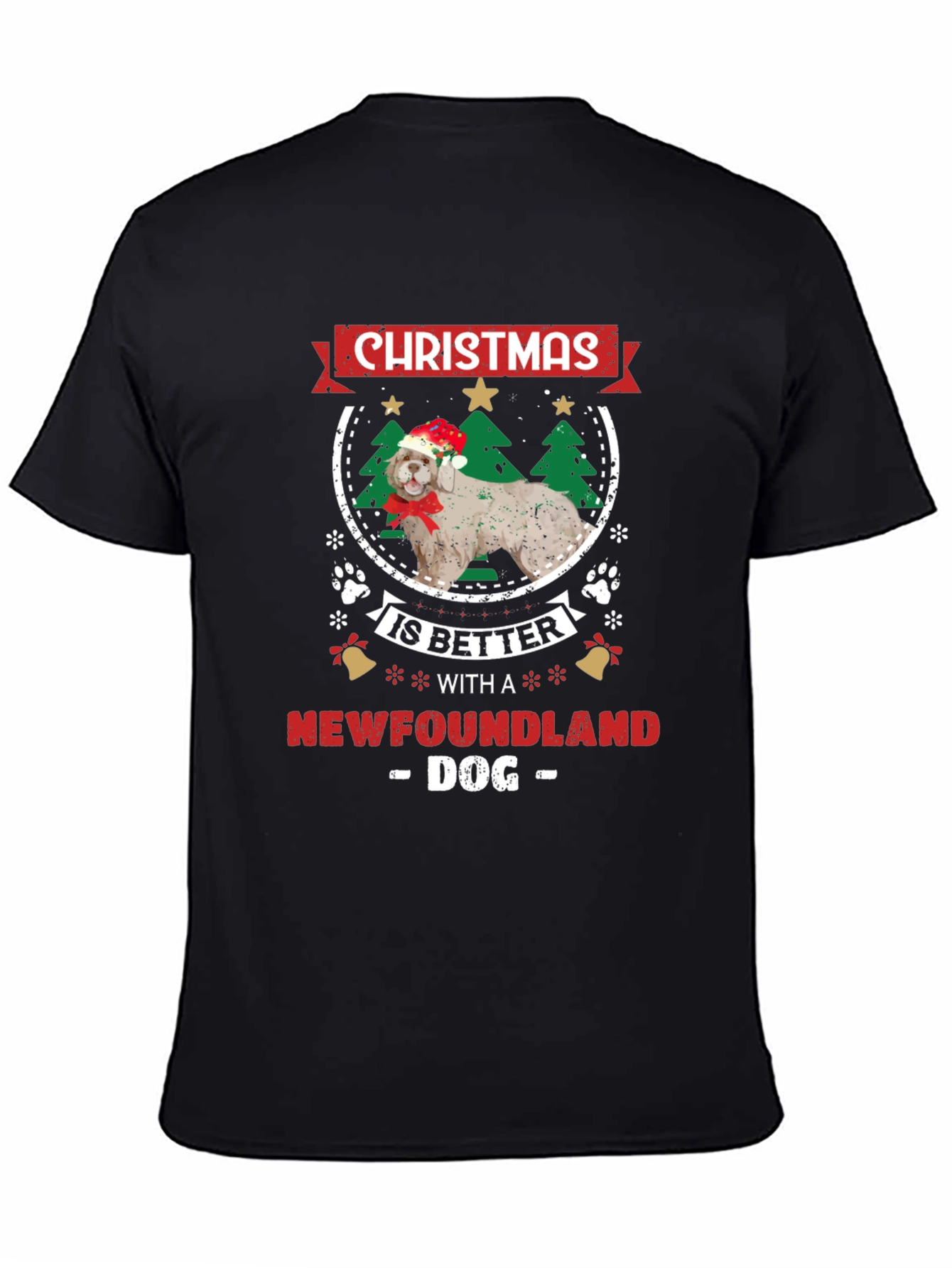 Christmas Newfoundland Dog T-Shirt - 4