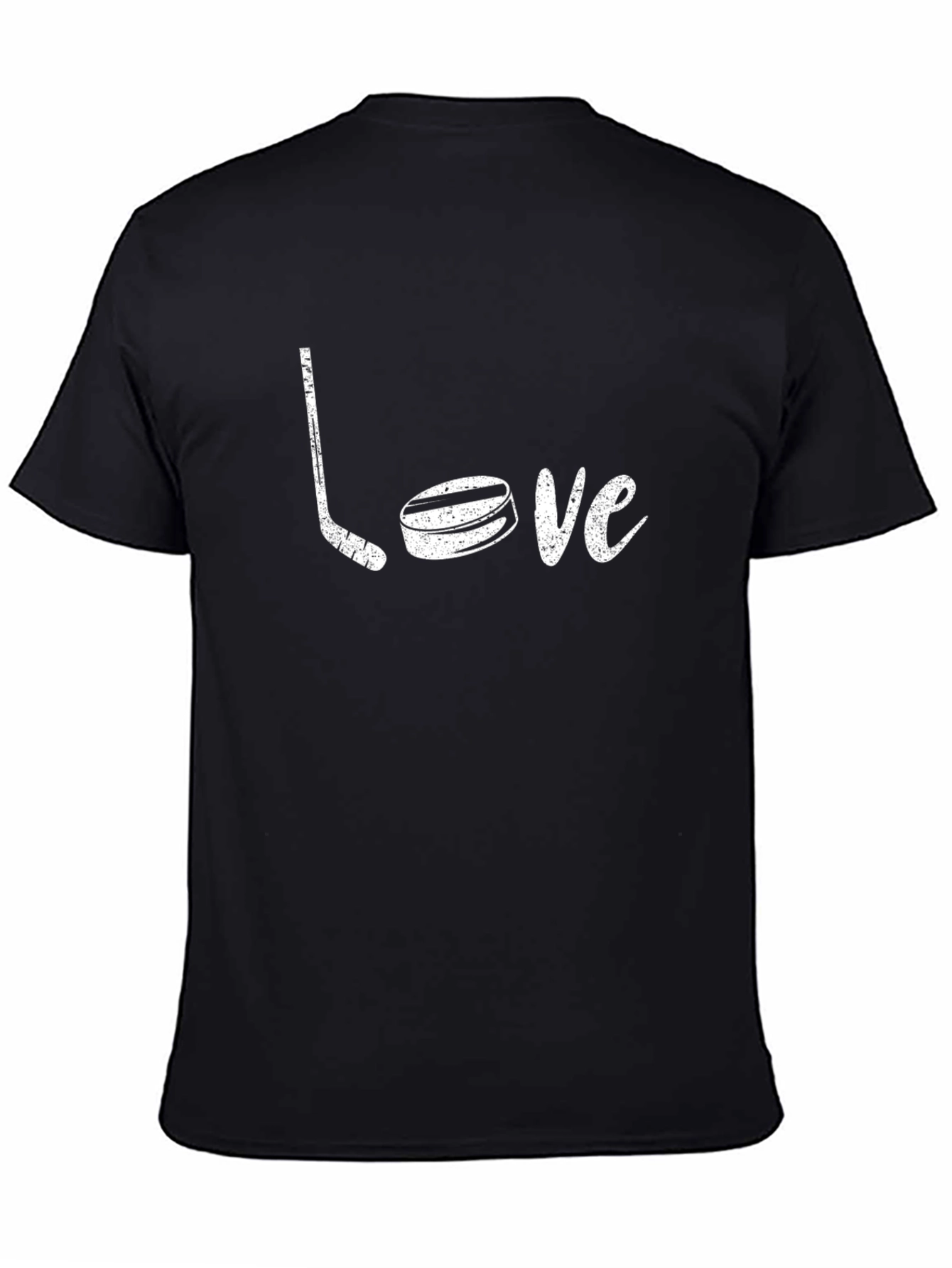 Black Hockey Love Graphic Tee - Black Cotton Shirt view 4