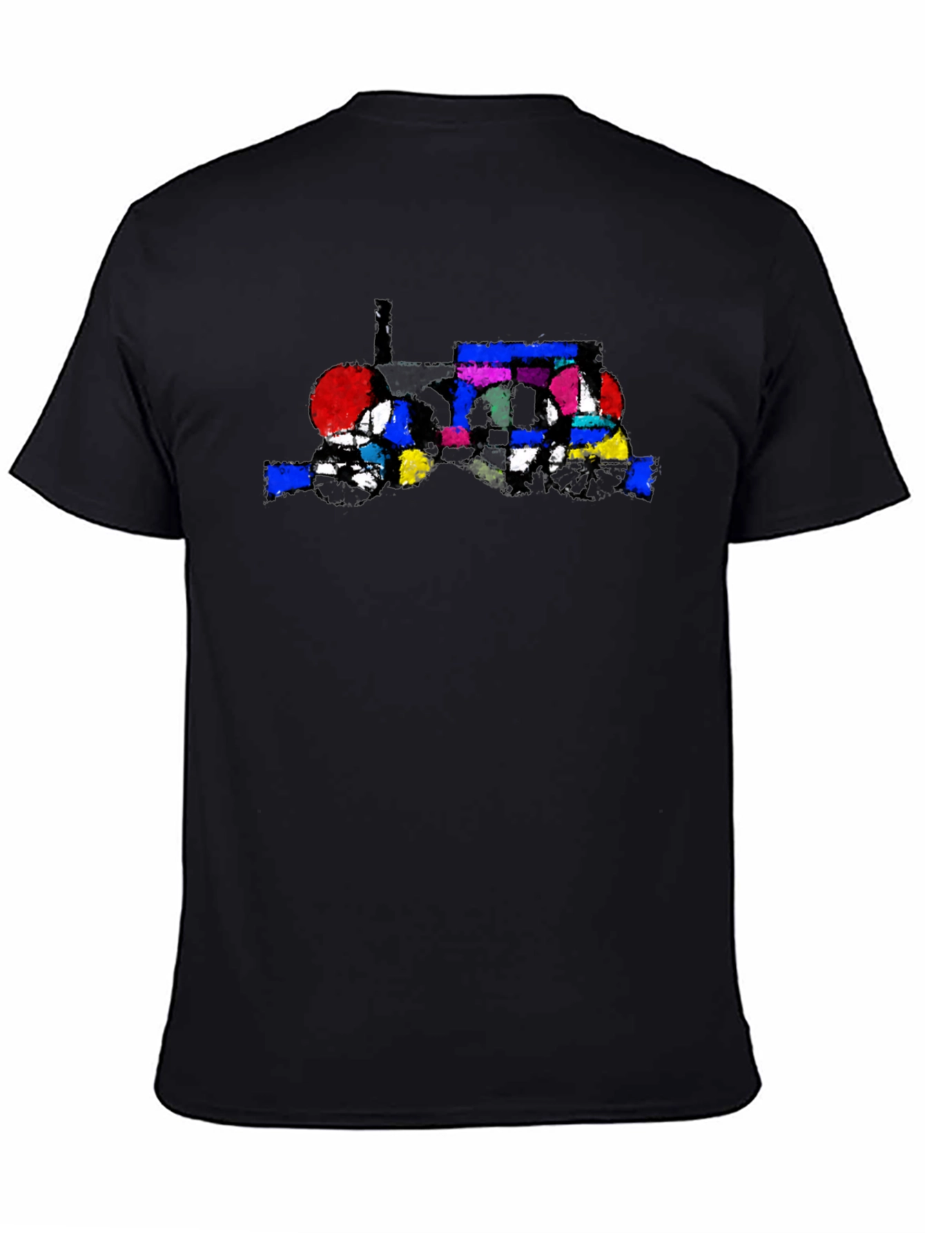 Black Abstract Tractor Graphic Tee - Stylish Black T-Shirt view 4