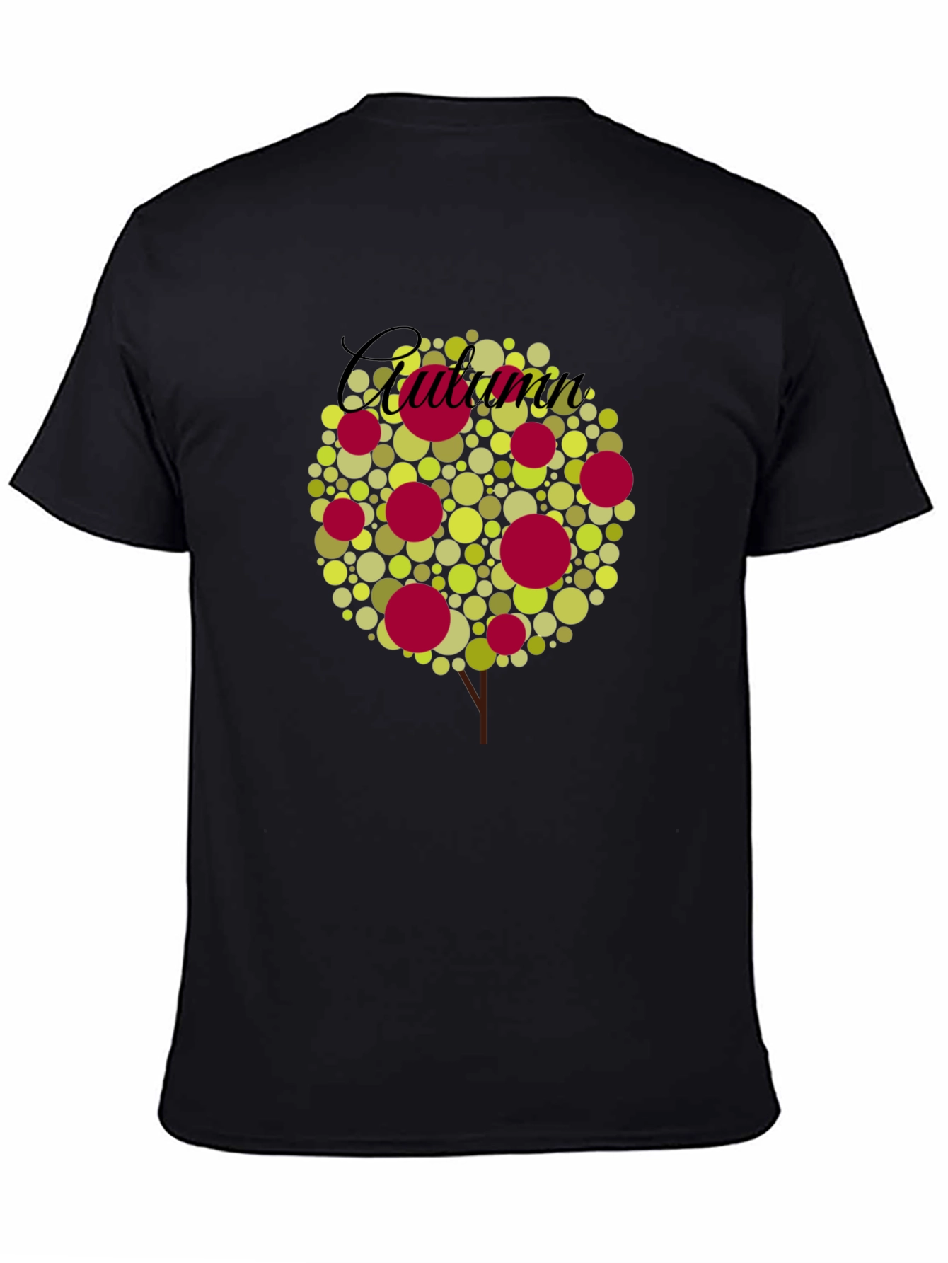Black Autumn Tree Graphic Tee - Black Cotton Blend view 4