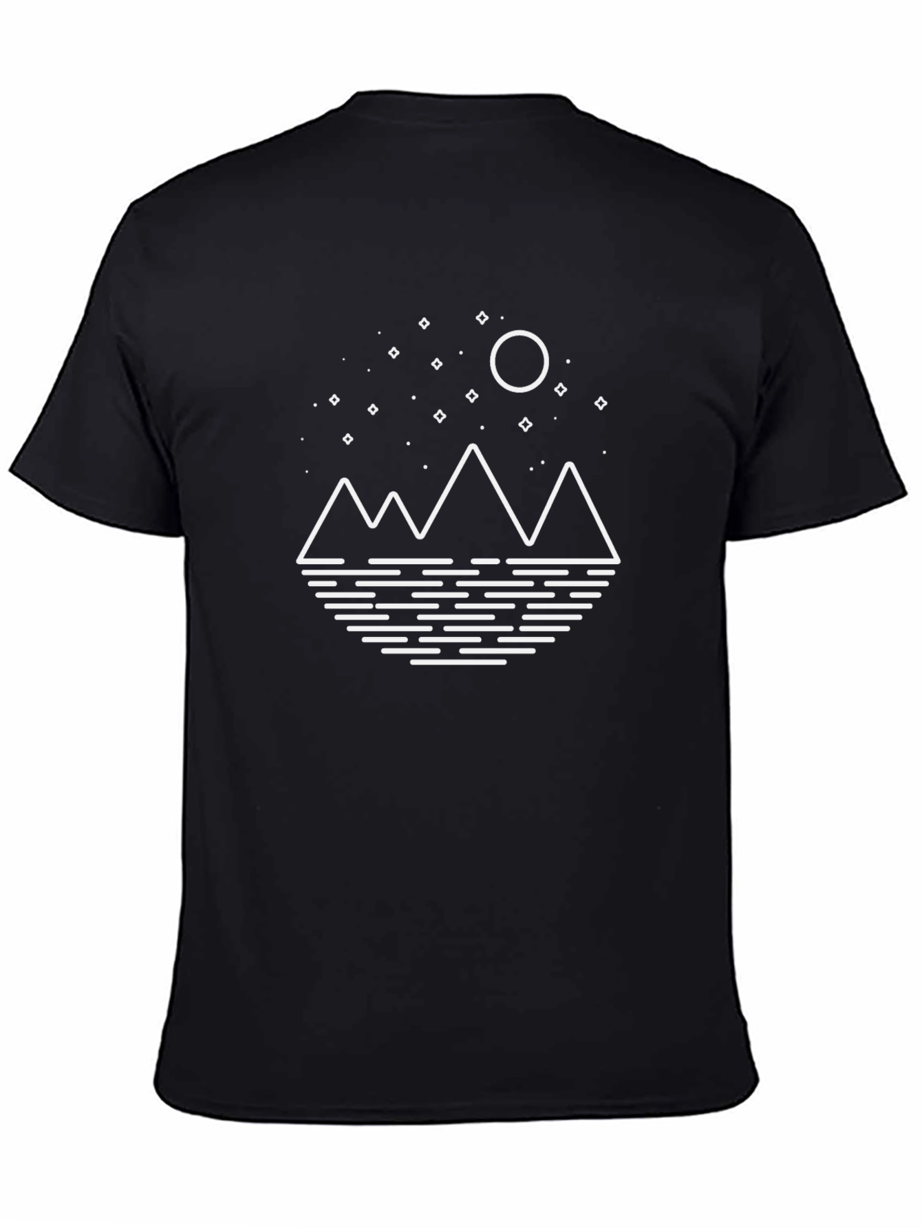 Black Mountainscape Graphic Tee - Black Cotton Blend view 4