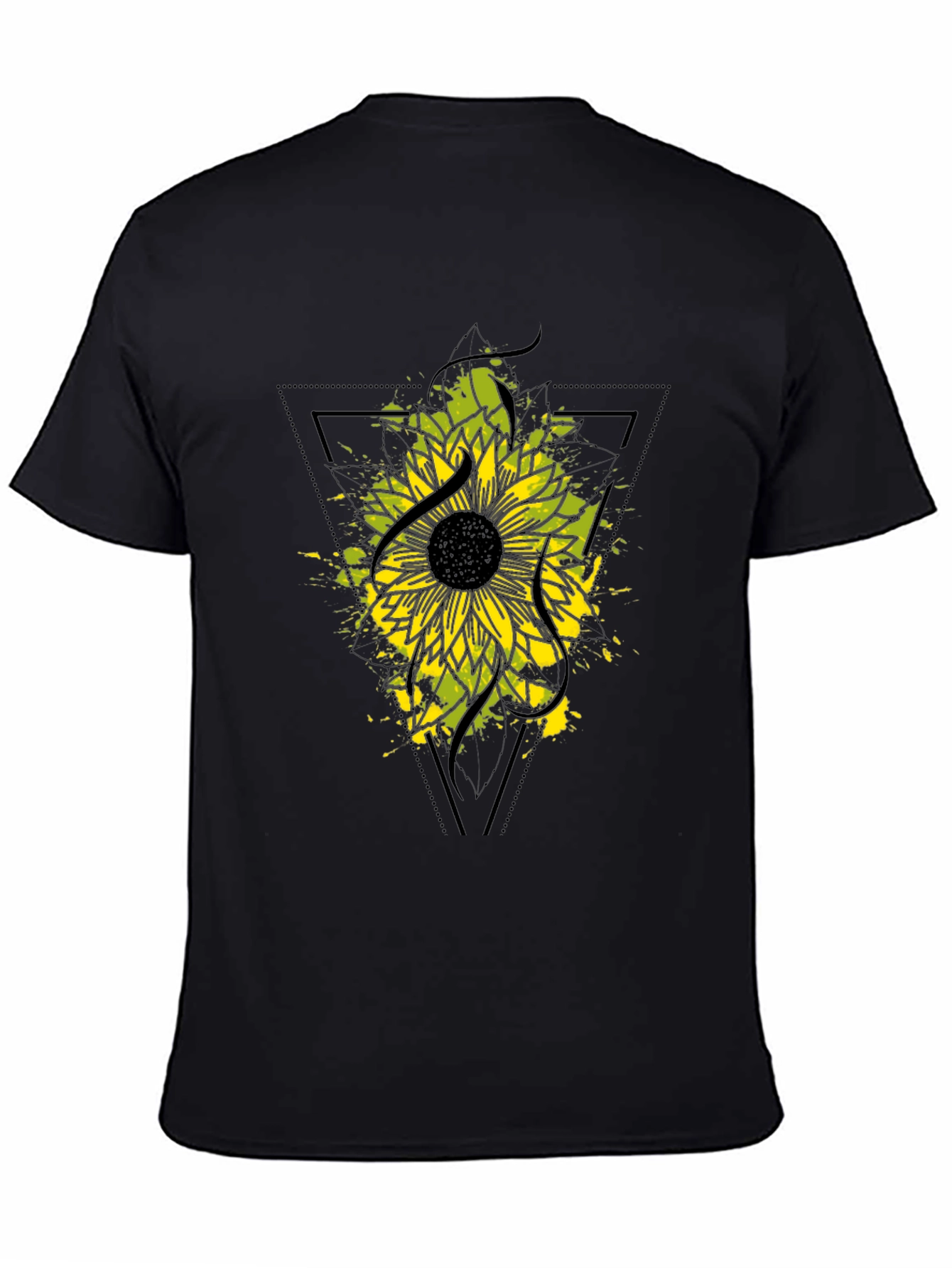 Black Sunflower Graphic Black T-Shirt view 4