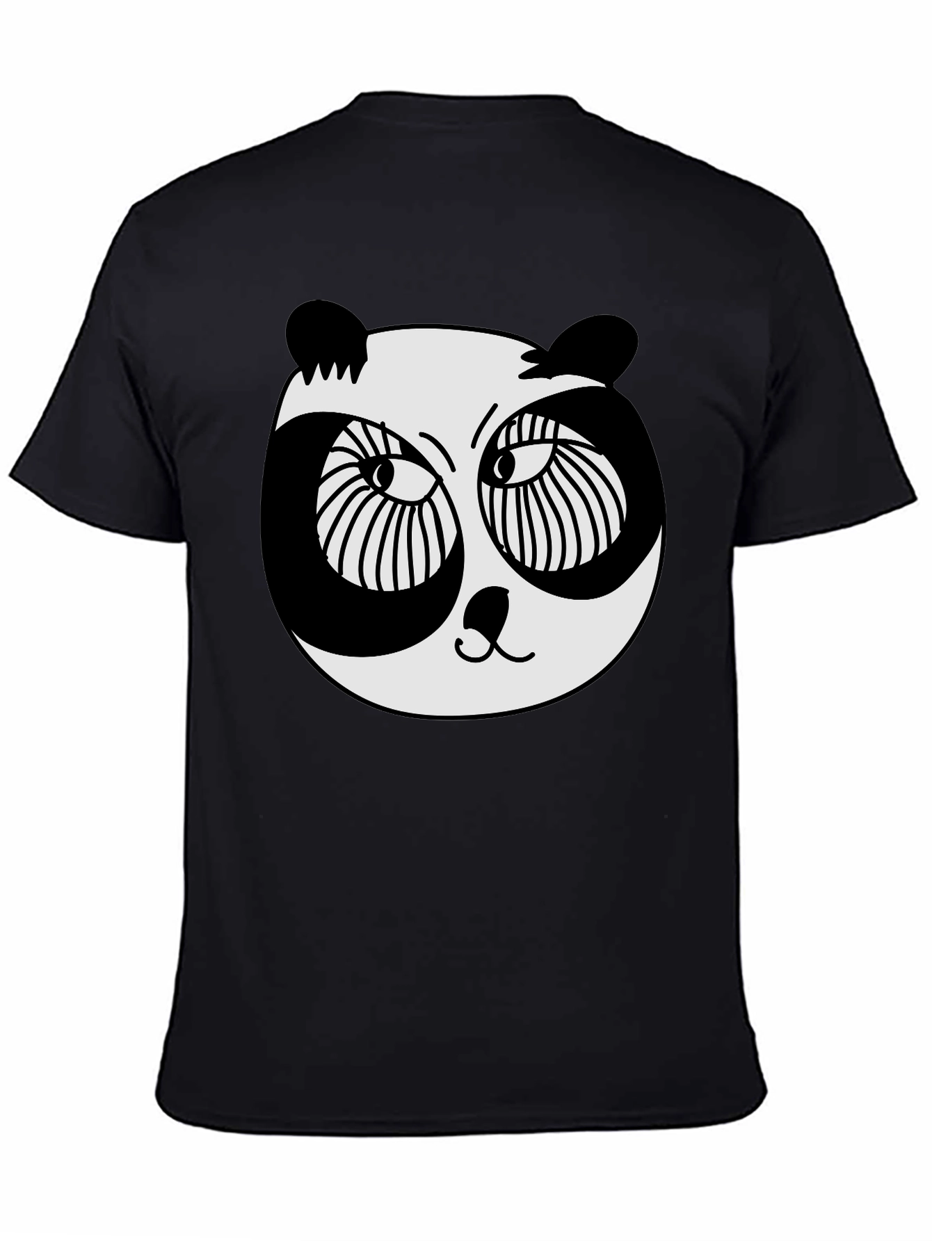 Black Panda Graphic T-Shirt - Black Crew Neck Tee view 4