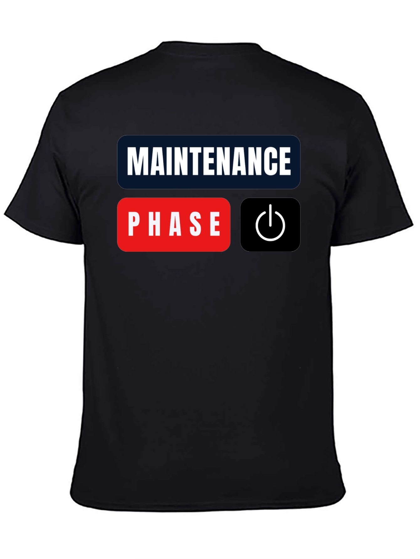 Black Maintenance Phase Mode On Black T-Shirt view 4