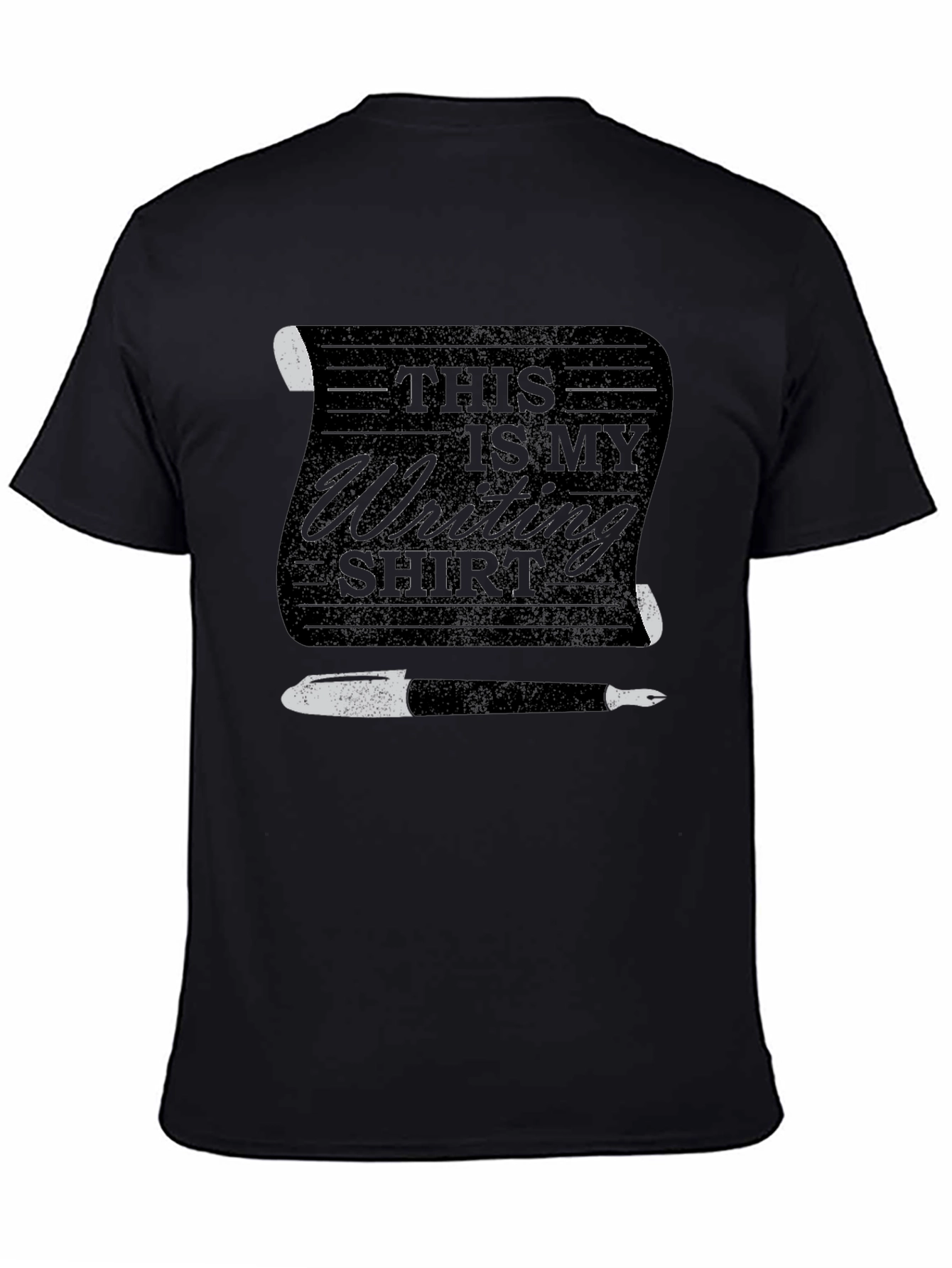 Black This Is My Writing Shirt - Novelty Graphic Tee view 4