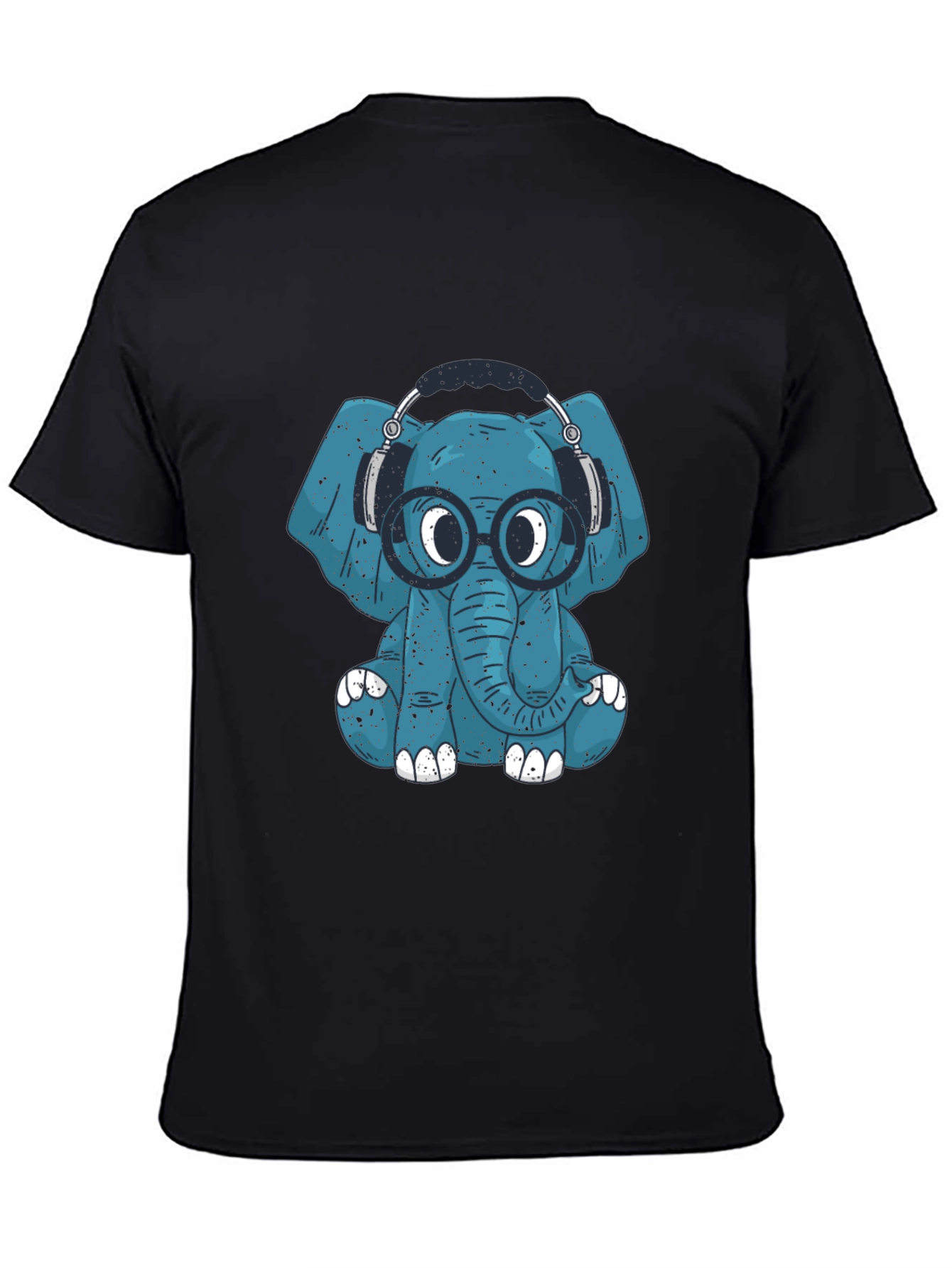 Blue Elephant Geek T-Shirt - Quirky Graphic Tee - 4