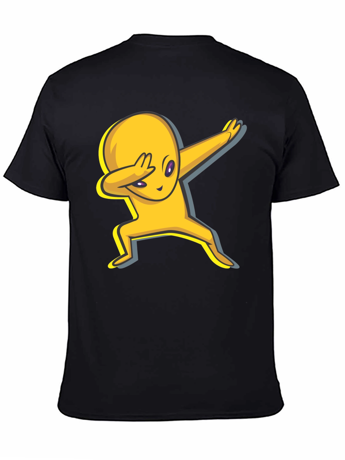 Black Dabbing Alien Graphic Tee - Trendy Casual Wear view 4