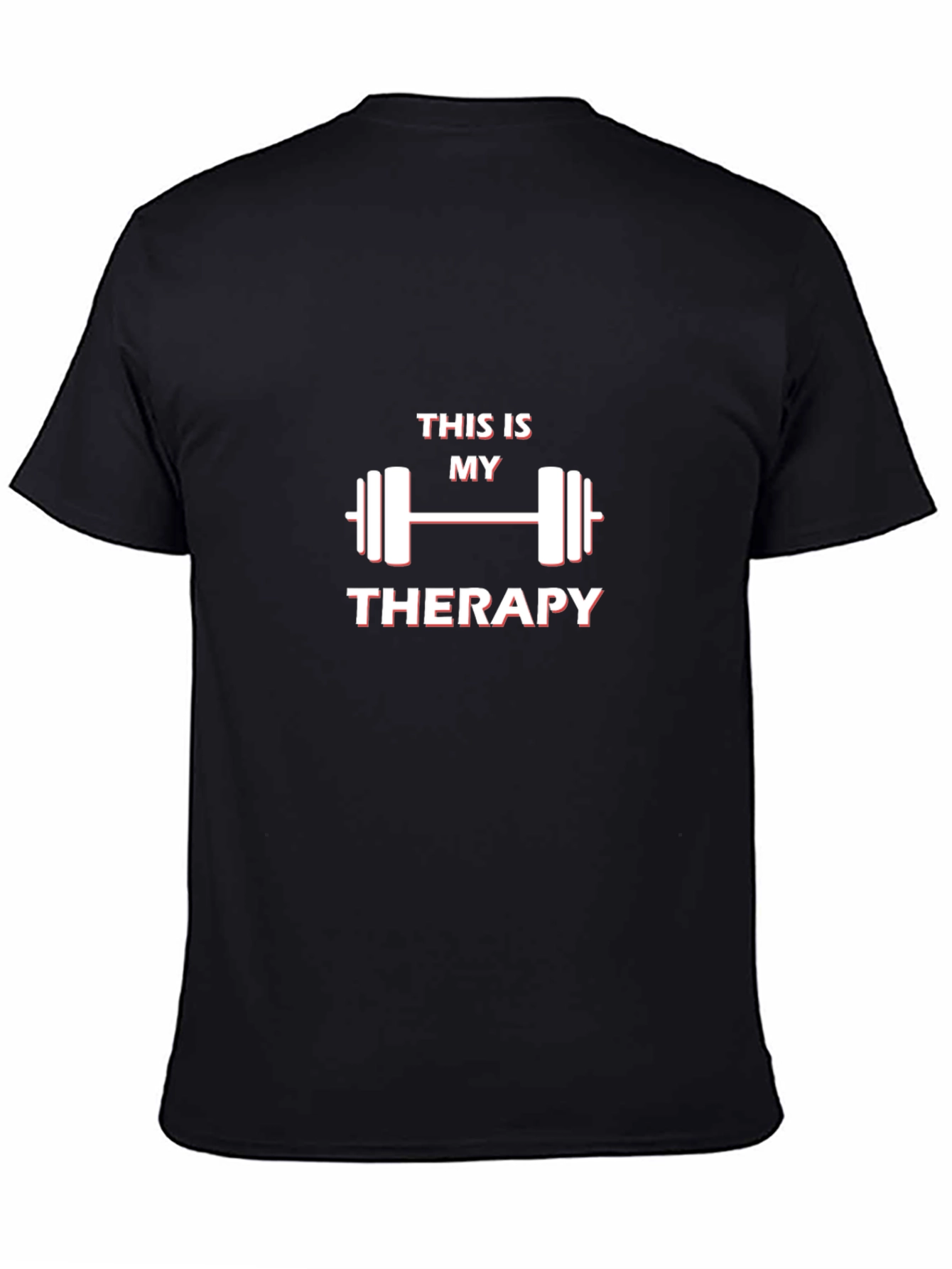 Black This Is My Therapy Weightlifting Graphic T-Shirt view 4