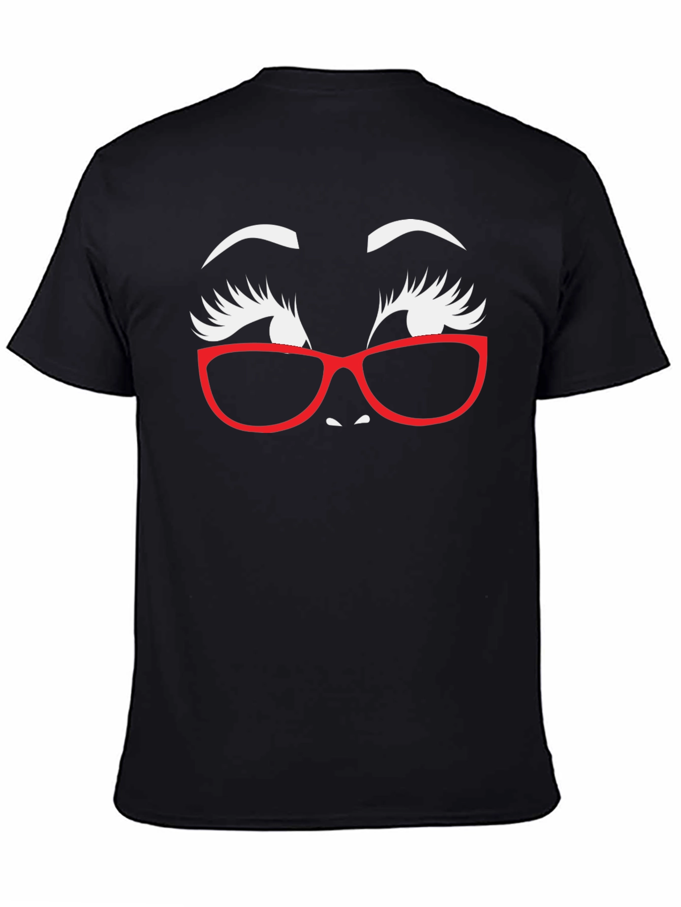 Black Funky Face Graphic Tee - Novelty Unisex T-Shirt view 4