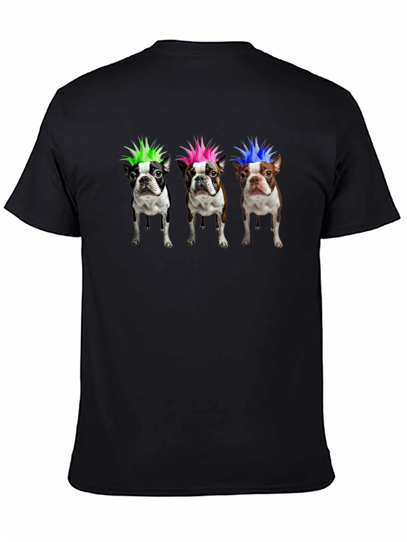 Black Punk Rock Dog T-Shirt: Unique Graphic Tee view 4
