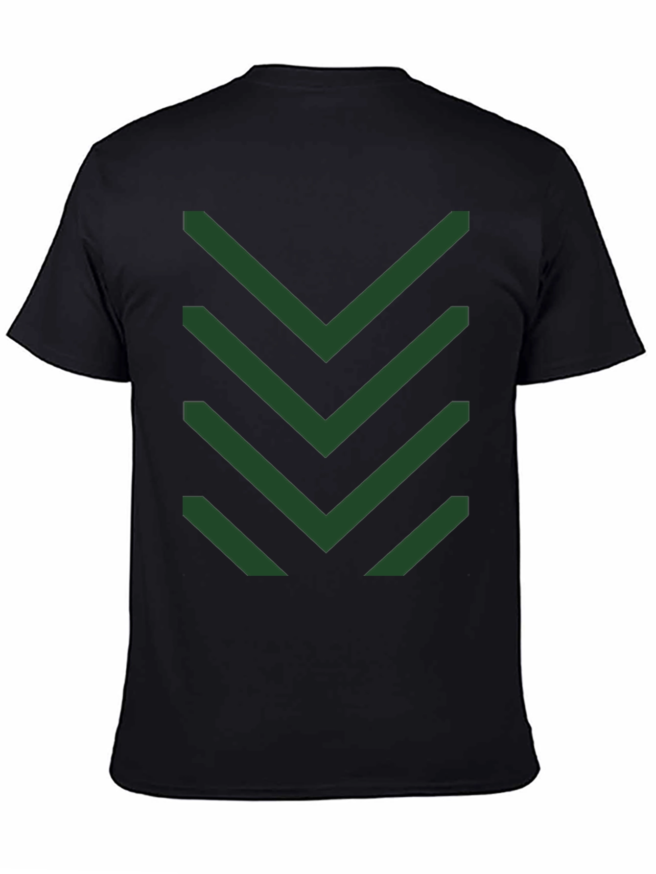 Black Chevron Pattern Tee - Modern Geometric Design view 4