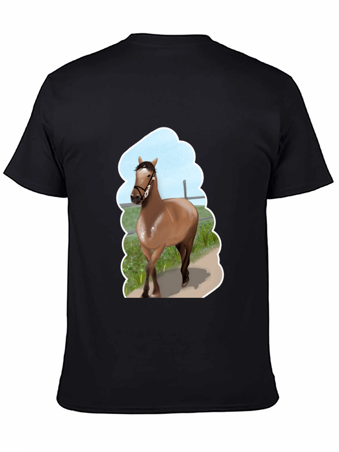 Black Horse Graphic Tee - Stylish Unisex Design view 4
