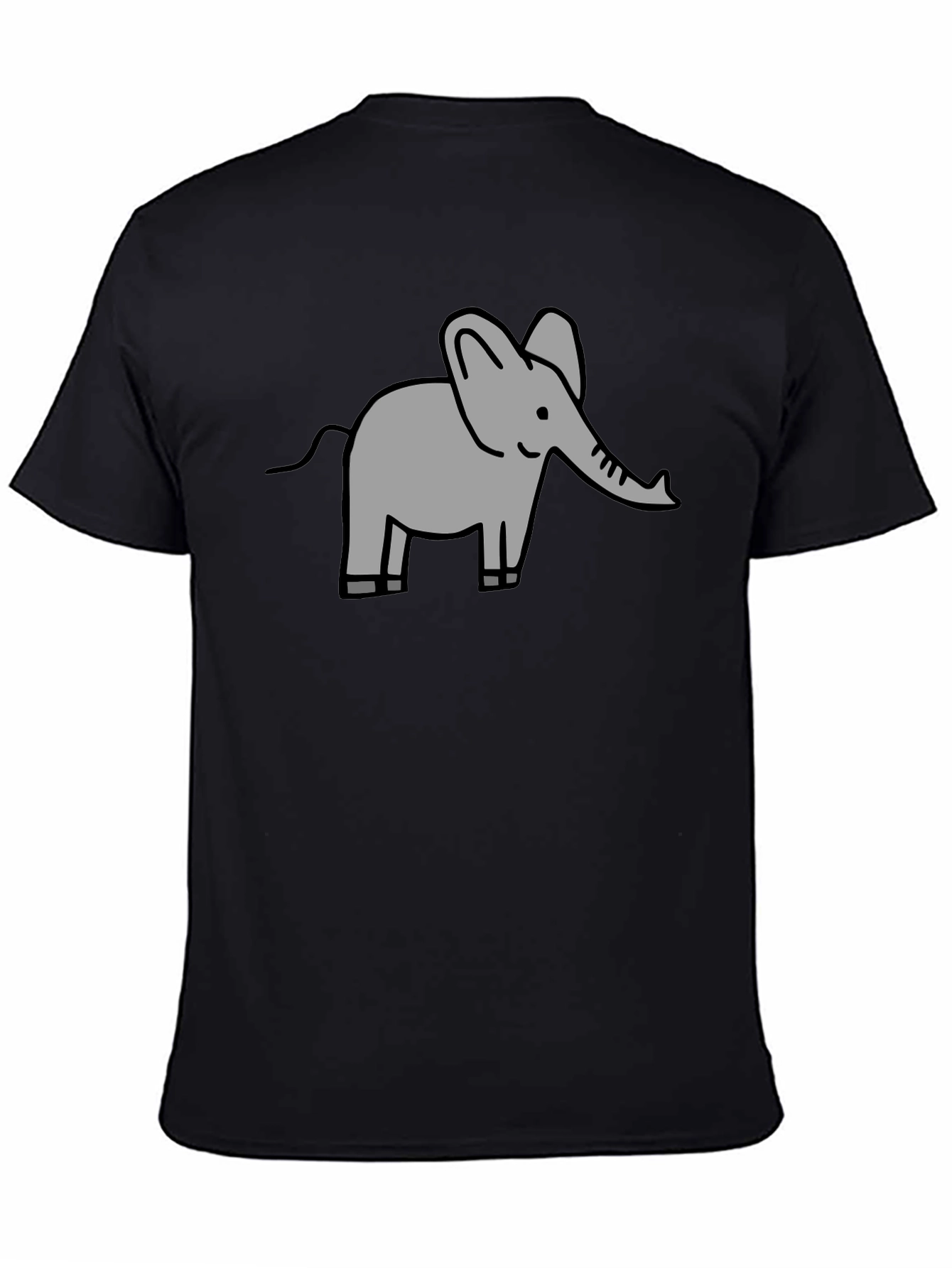 Black Elephant Graphic Tee - Black Cotton Comfort view 4