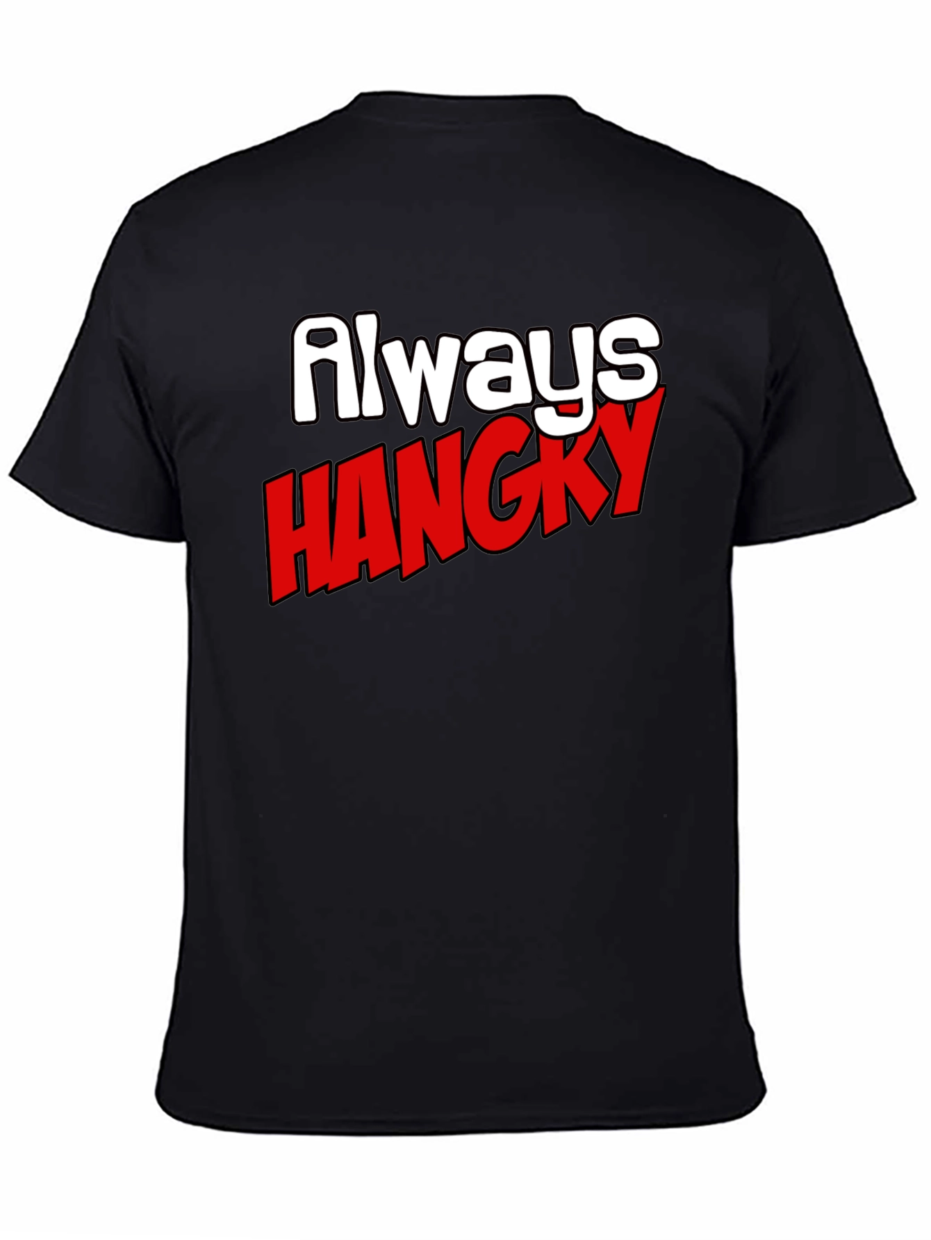 Black Always Hangry Funny Graphic T-Shirt view 4