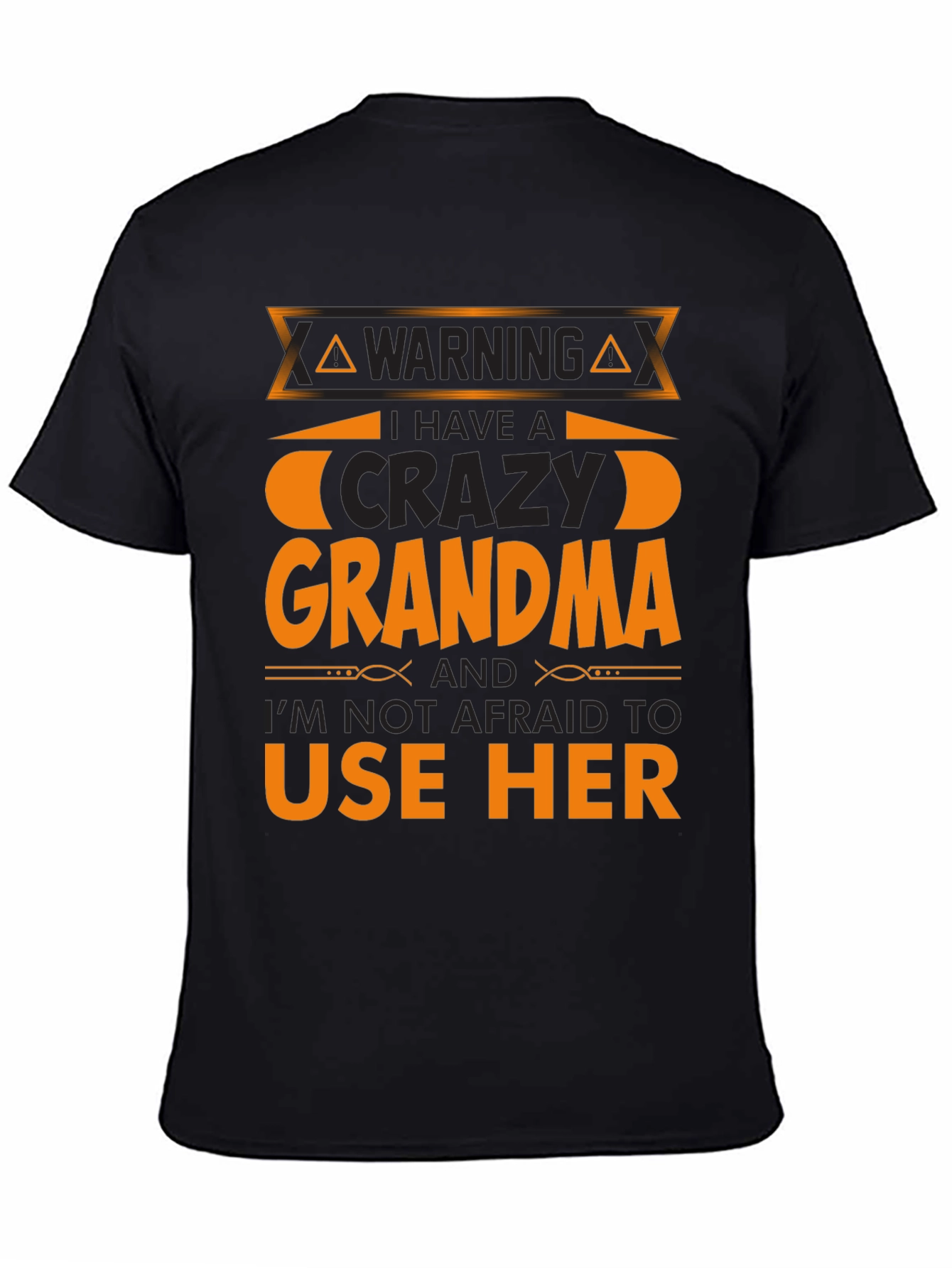 Black Crazy Grandma T-Shirt view 4