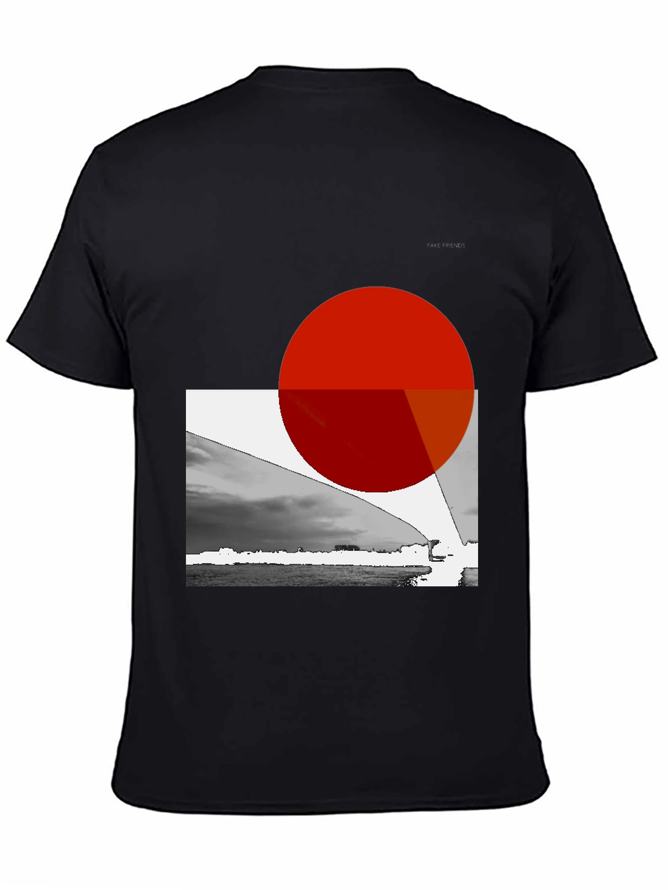 Black Abstract Graphic Print Black T-Shirt view 4