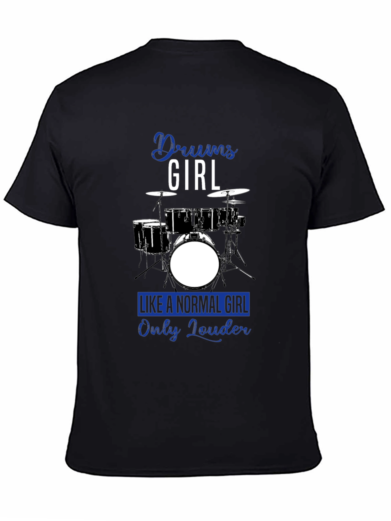 Black Drums Girl Graphic Tee - Loud and Proud Musician Shirt view 4