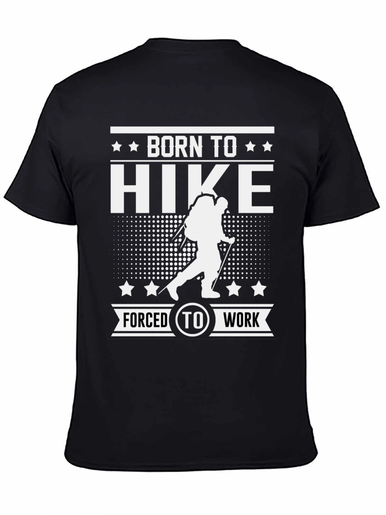Black Born to Hike T-Shirt: Hiking Enthusiast Apparel view 4