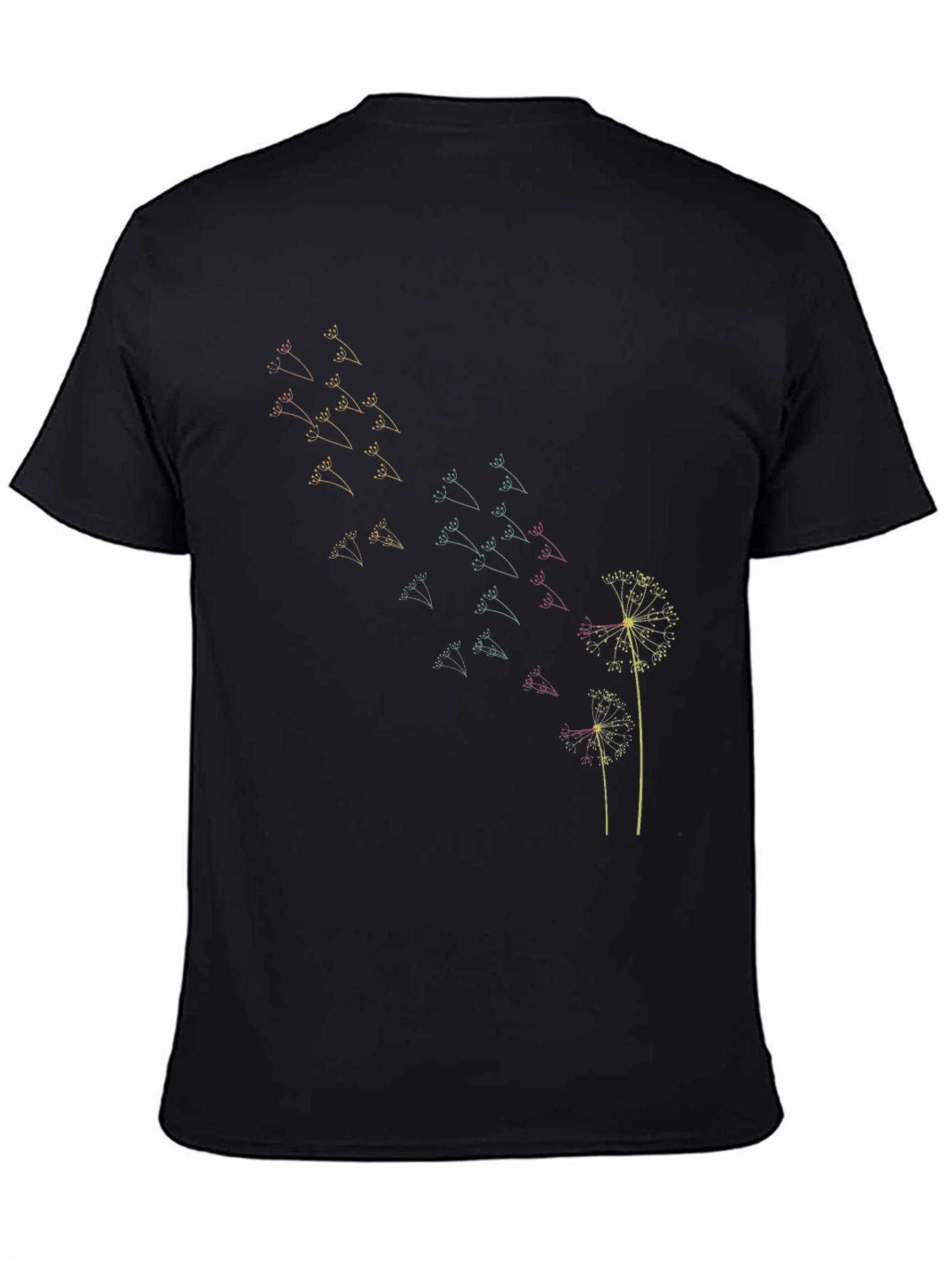 Black Dandelion Wish Graphic Tee - Soft Cotton Blend Shirt view 4