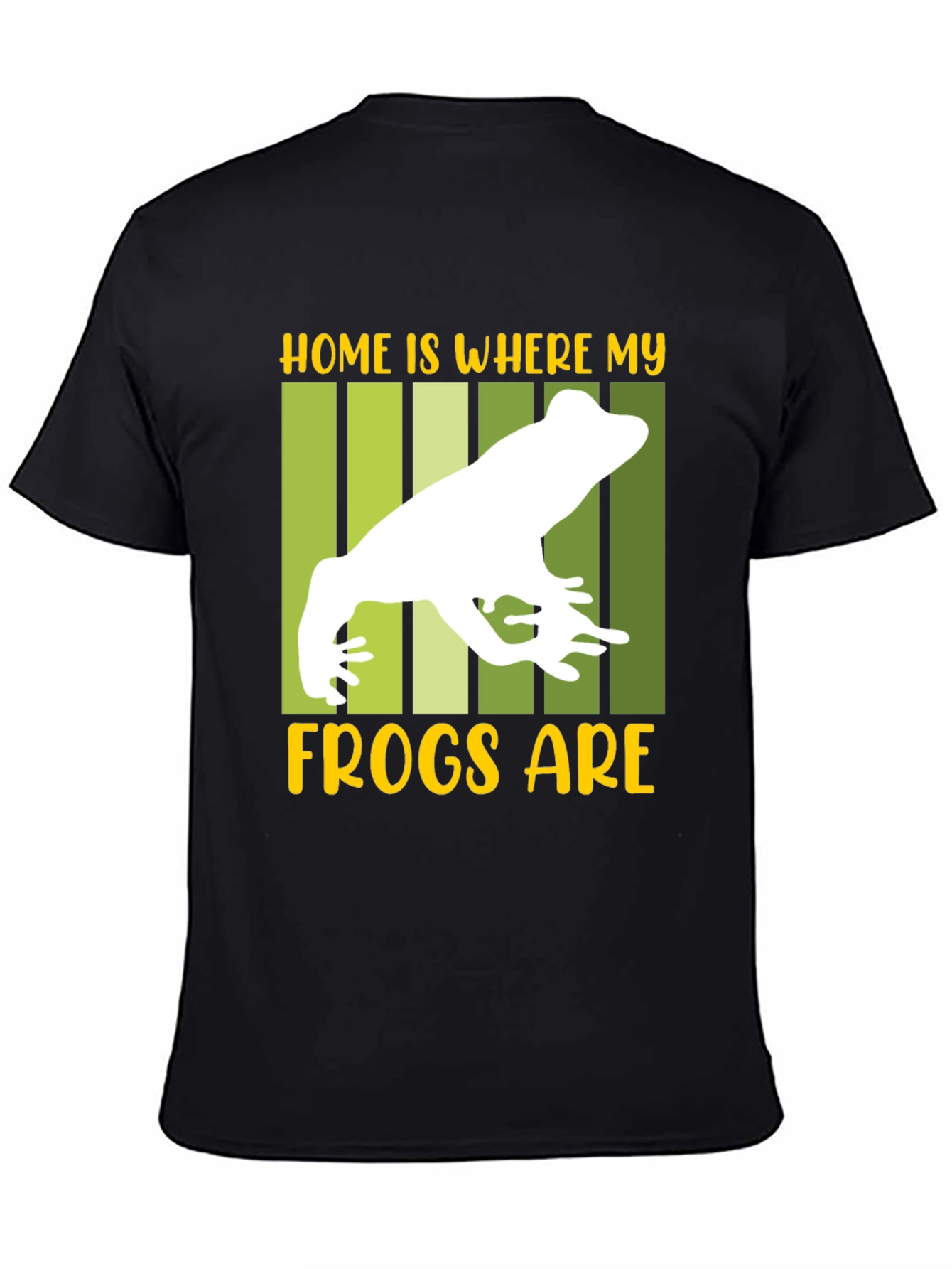Black Home is Where My Frogs Are T-Shirt view 4