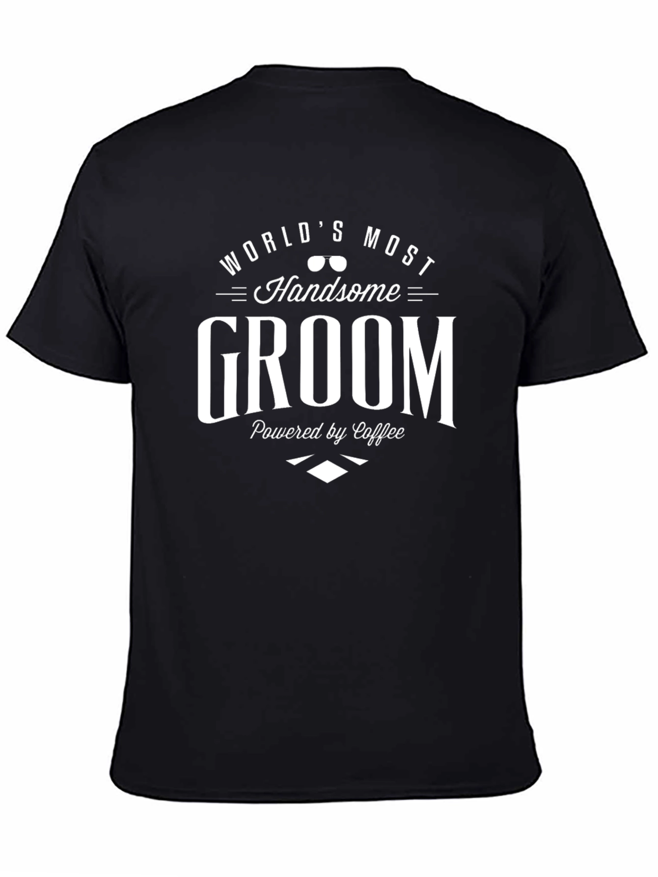 Black World's Most Handsome Groom T-Shirt view 4
